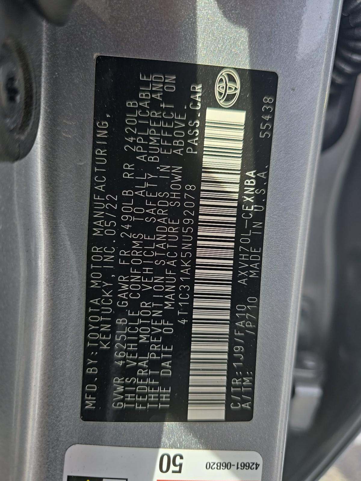 2022 Toyota Camry Hybrid LE FWD