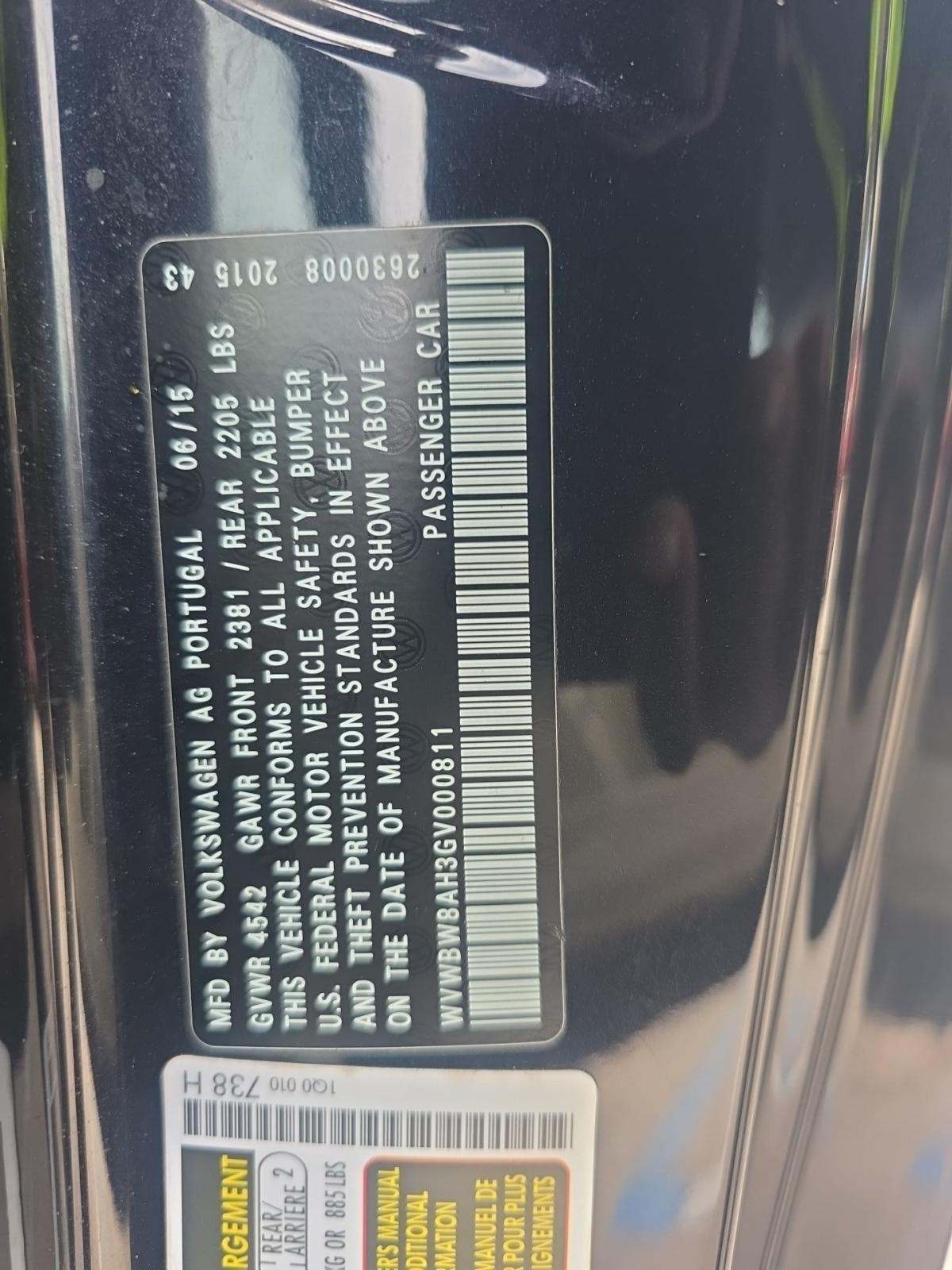 2016 Volkswagen Eos 2.0T Komfort FWD