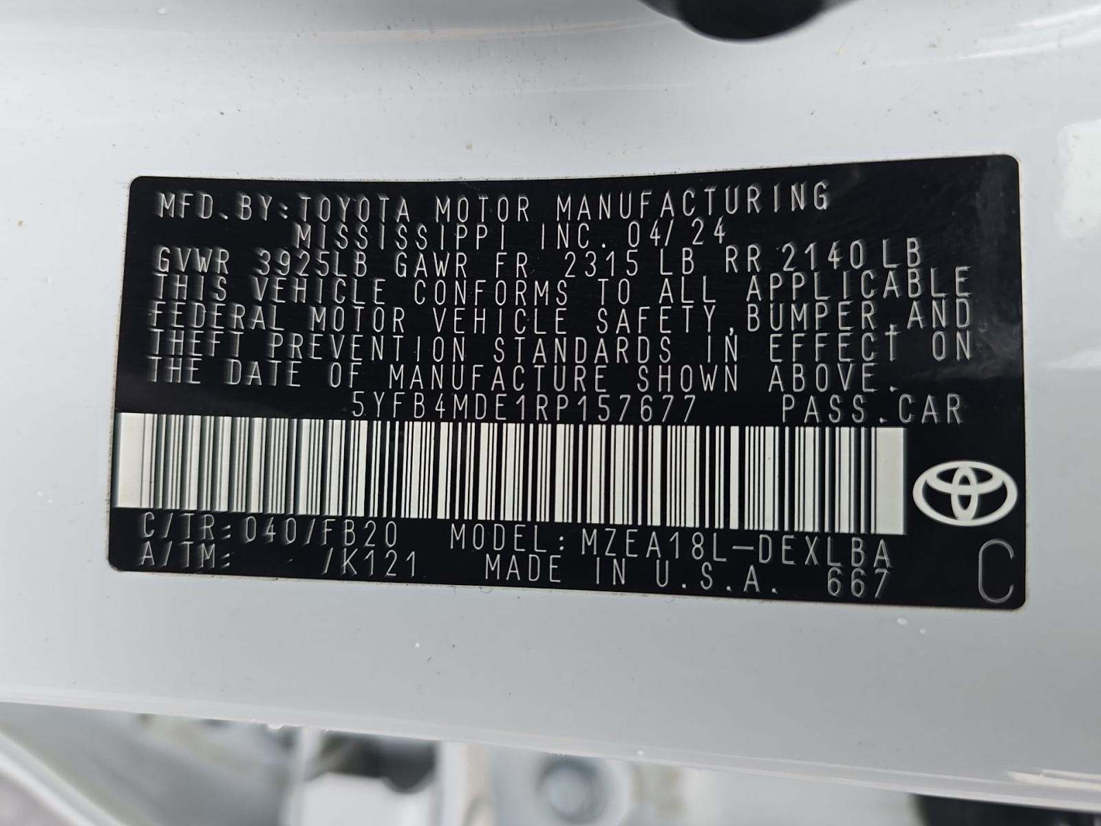 2024 Toyota Corolla LE FWD