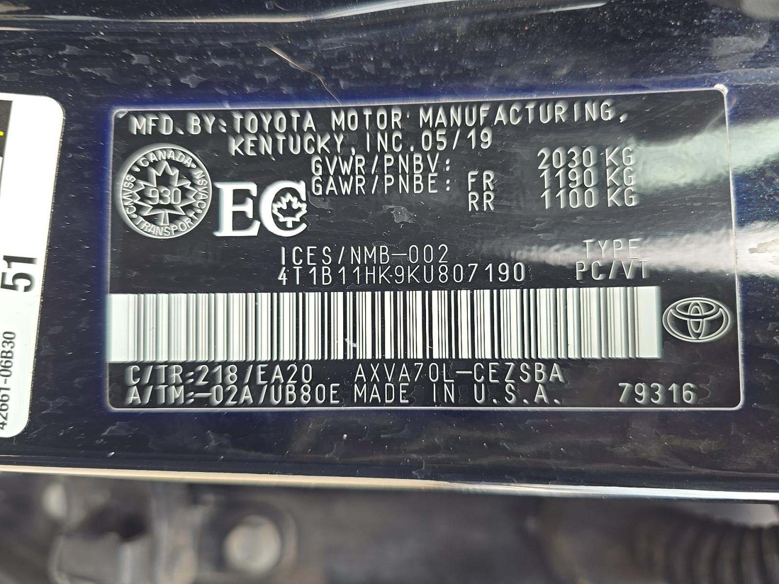 2019 Toyota Camry SE FWD