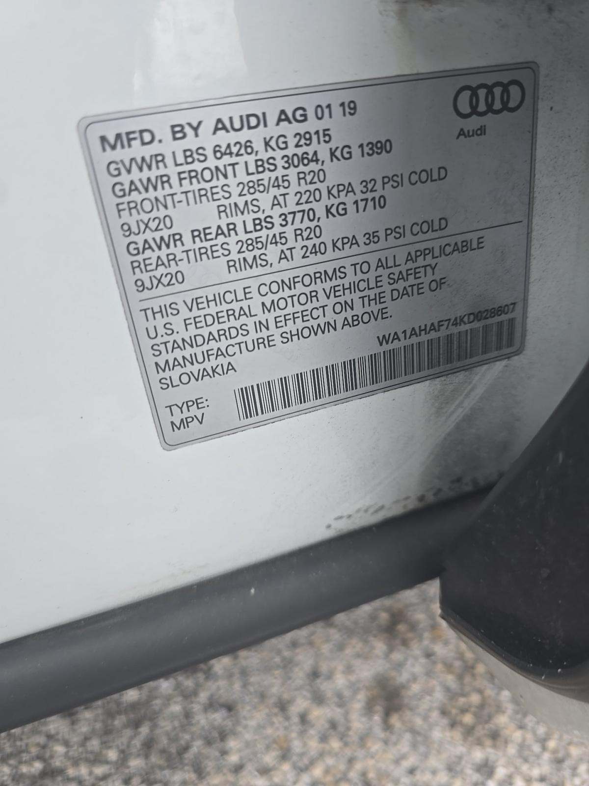 2019 Audi Q7 2.0T Premium AWD