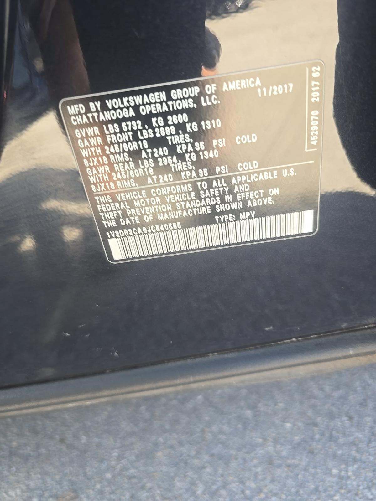 2018 Volkswagen Atlas 3.6L SE FWD