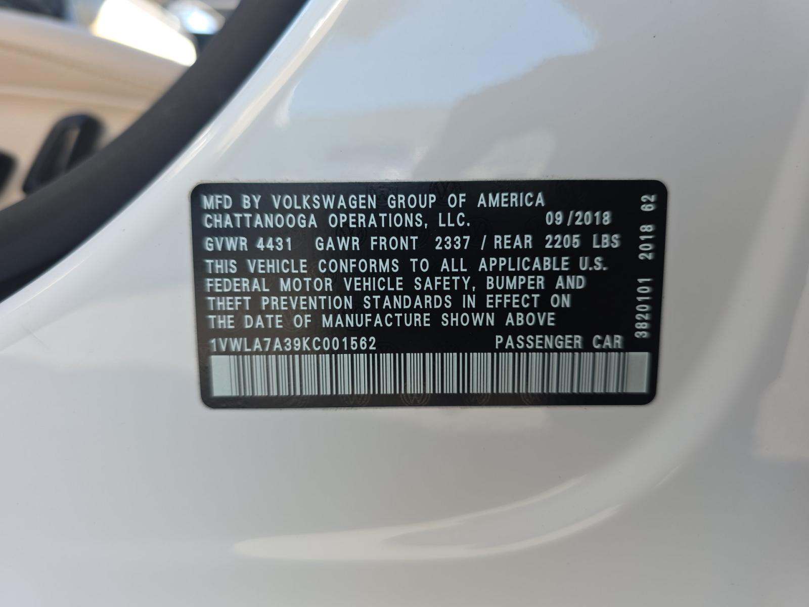 2019 Volkswagen Passat 2.0T Wolfsburg Edition FWD