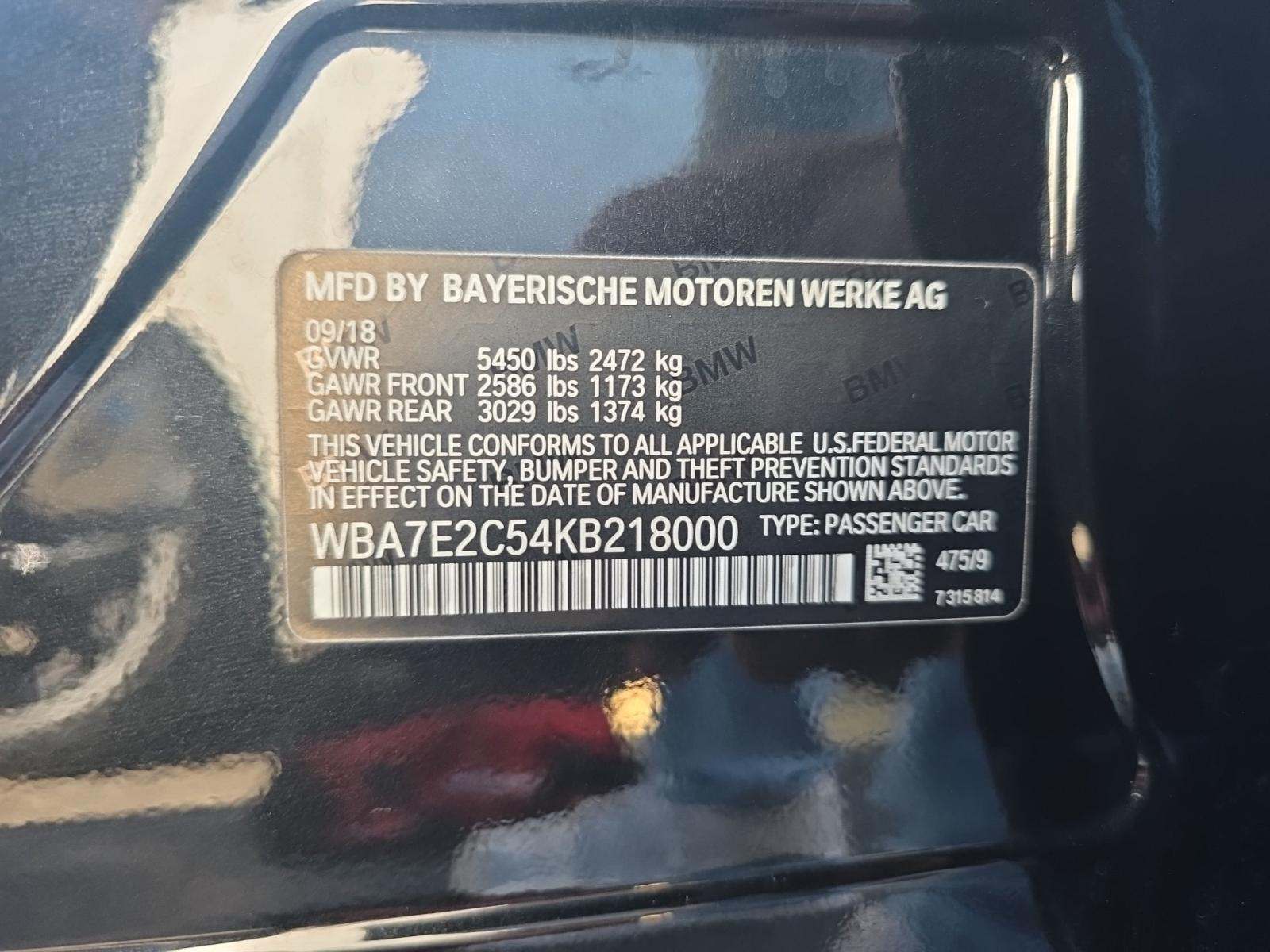 2019 BMW 7 Series 740i RWD