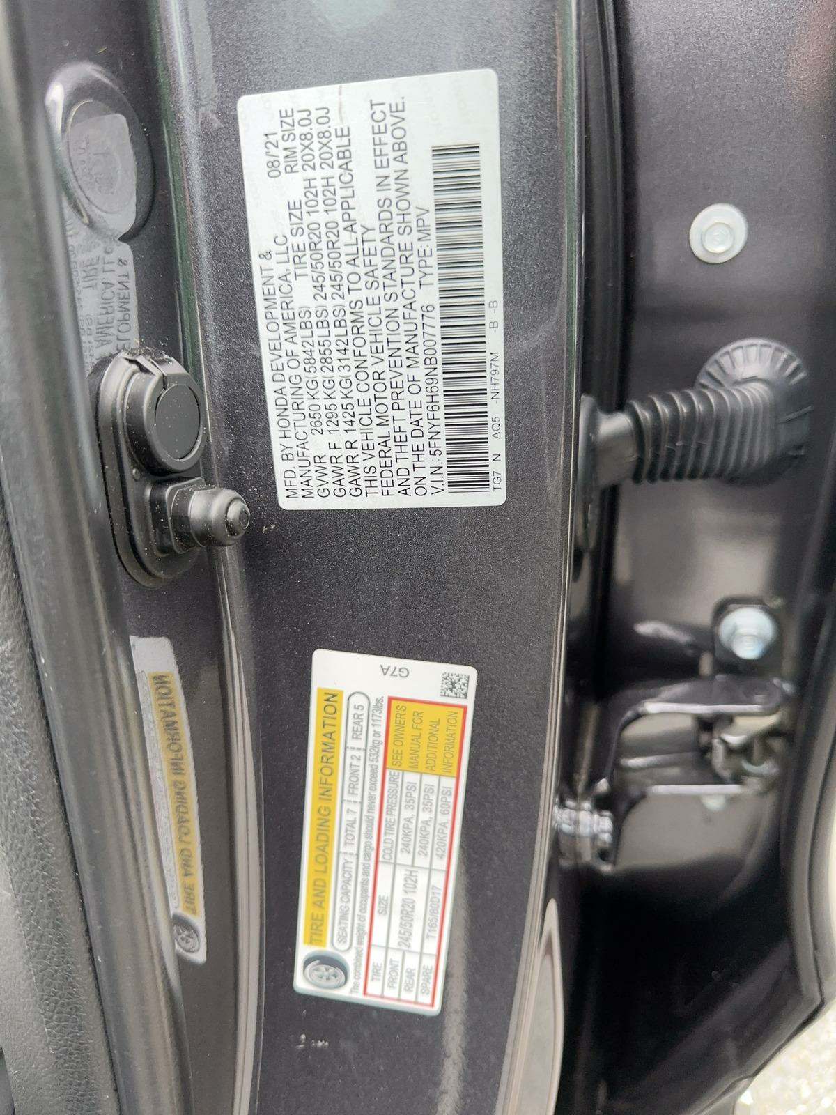 2022 Honda Pilot Touring AWD