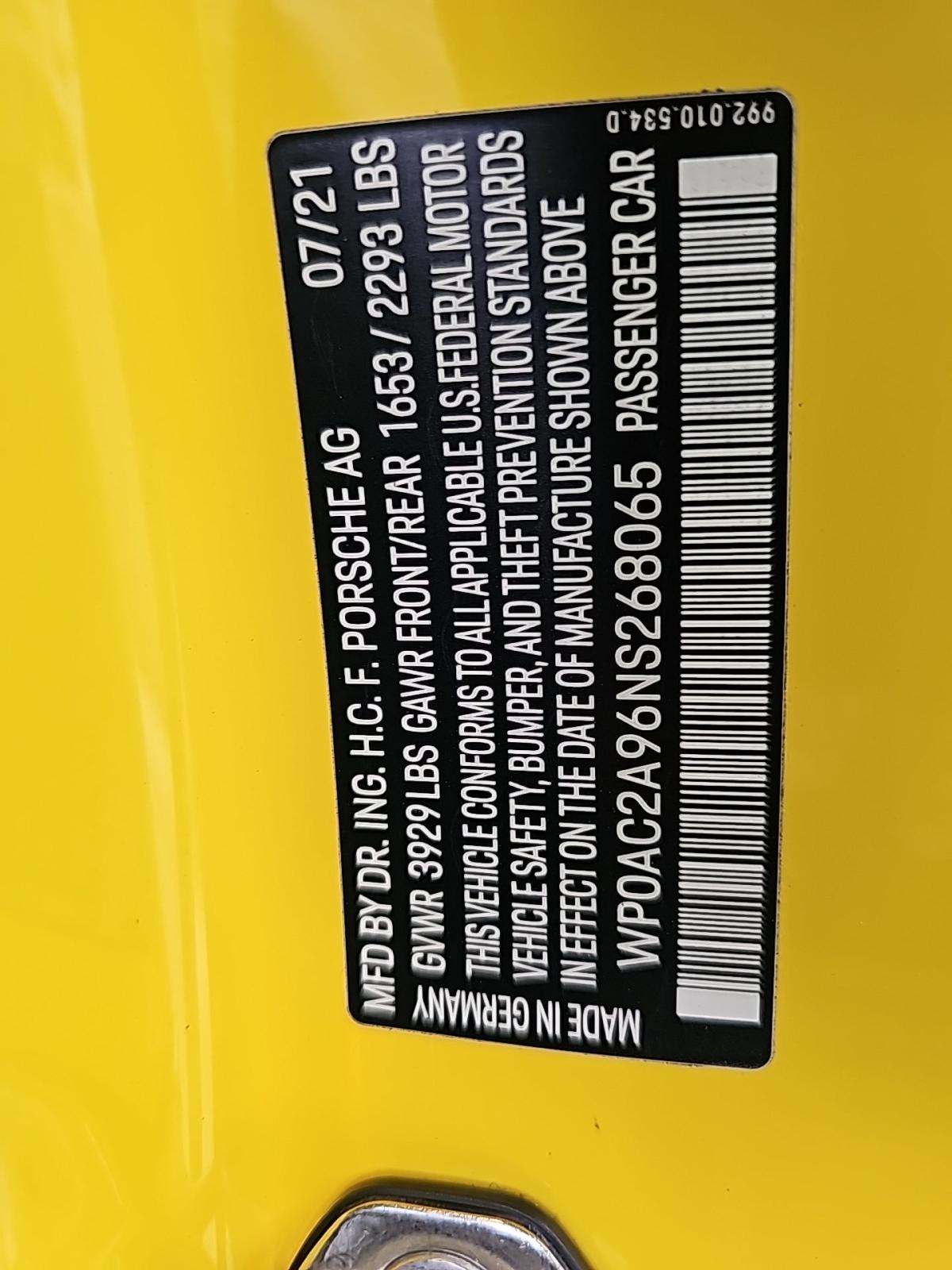 2022 Porsche 911 GT3 RWD