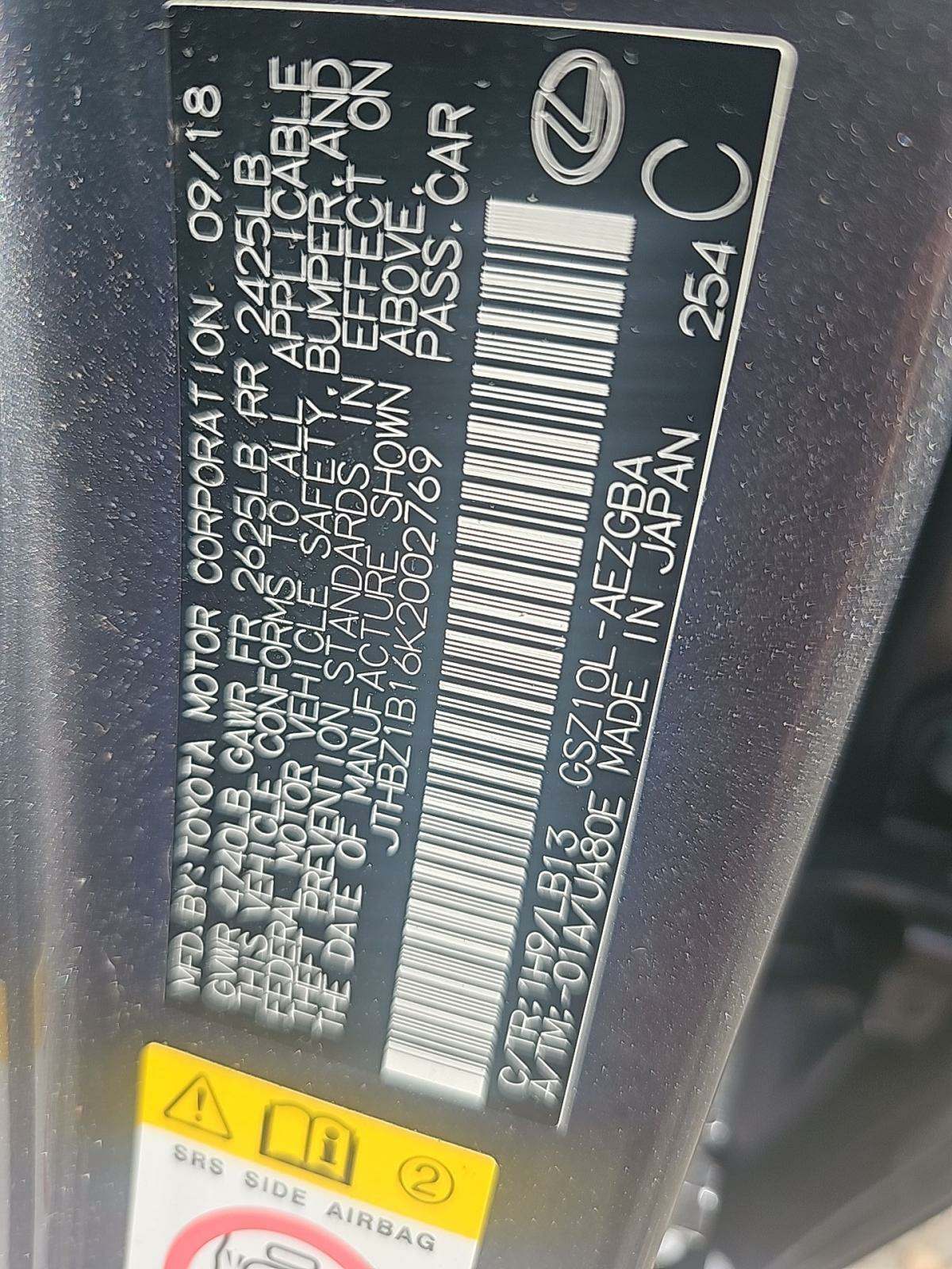 2019 Lexus ES ES 350 Luxury FWD