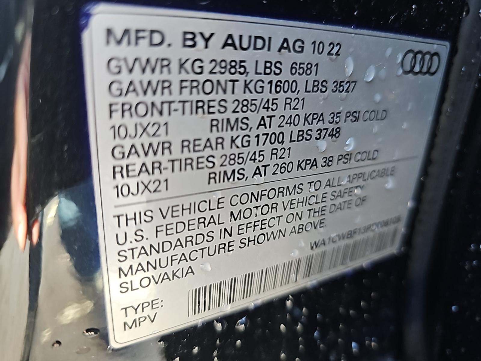 2023 Audi SQ8 Prestige AWD