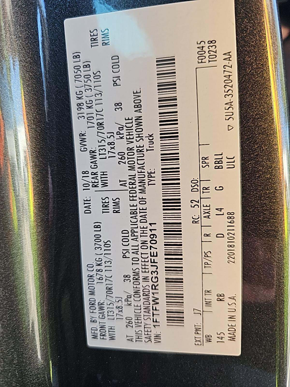 2018 Ford F-150 Raptor AWD