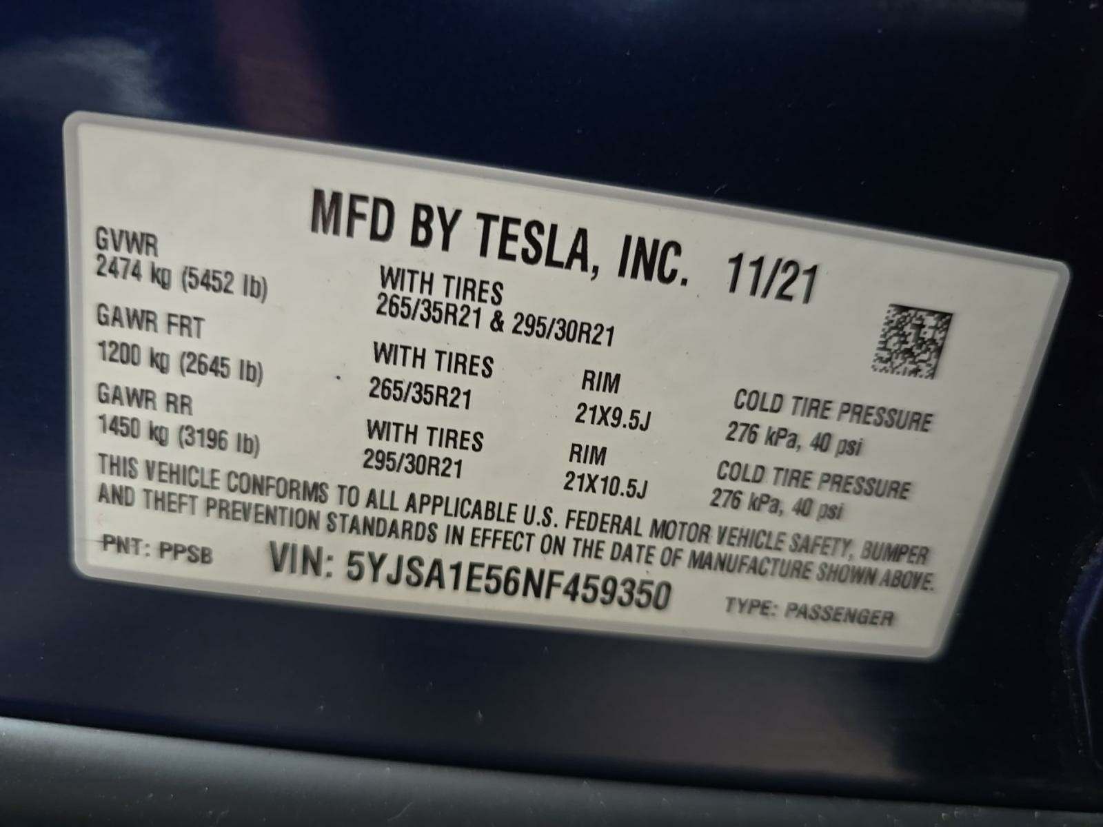 2022 Tesla Model S Base AWD