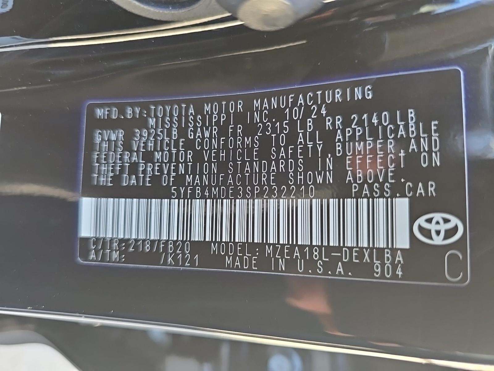 2025 Toyota Corolla LE FWD