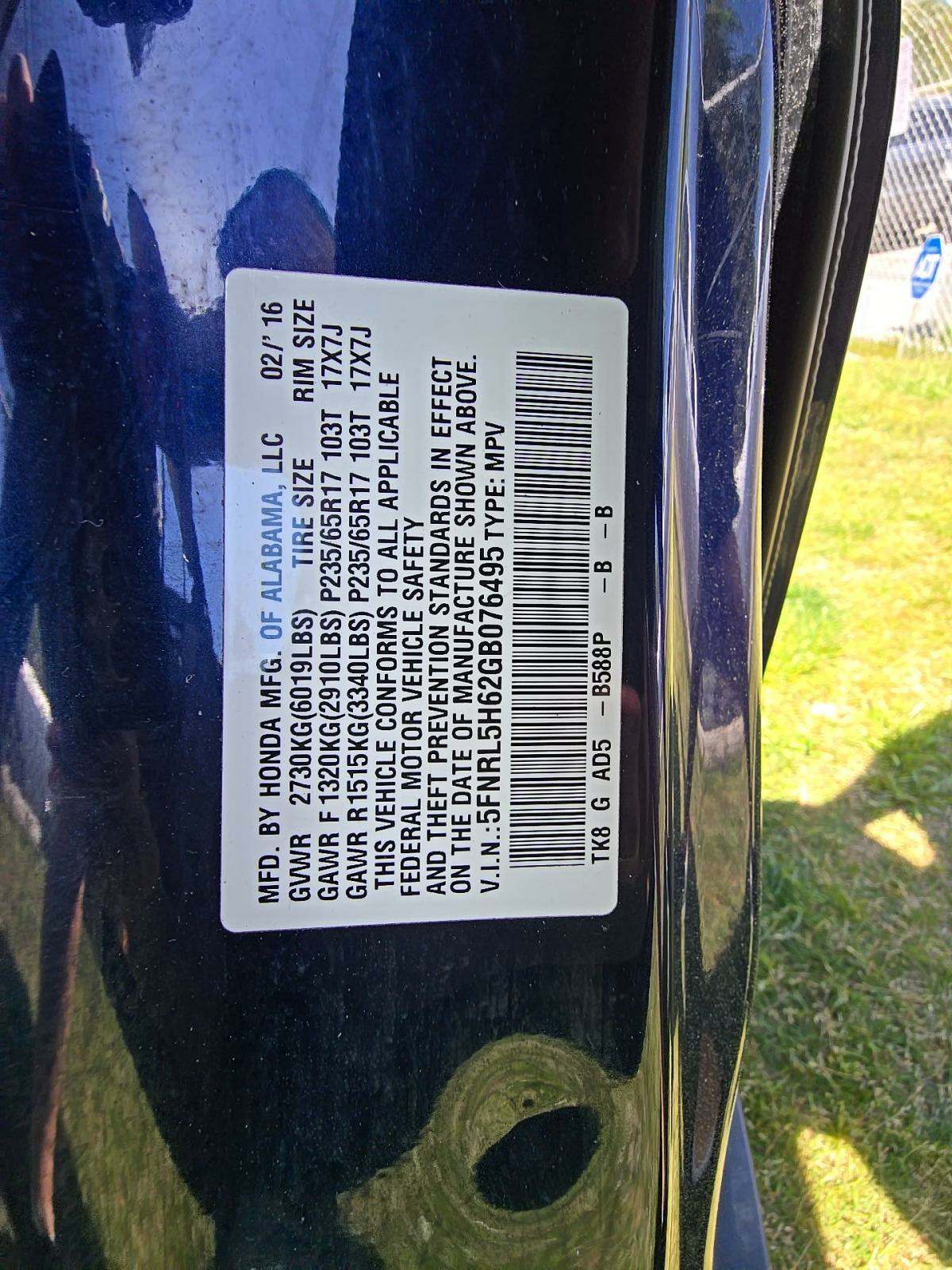 2016 Honda Odyssey EX-L FWD