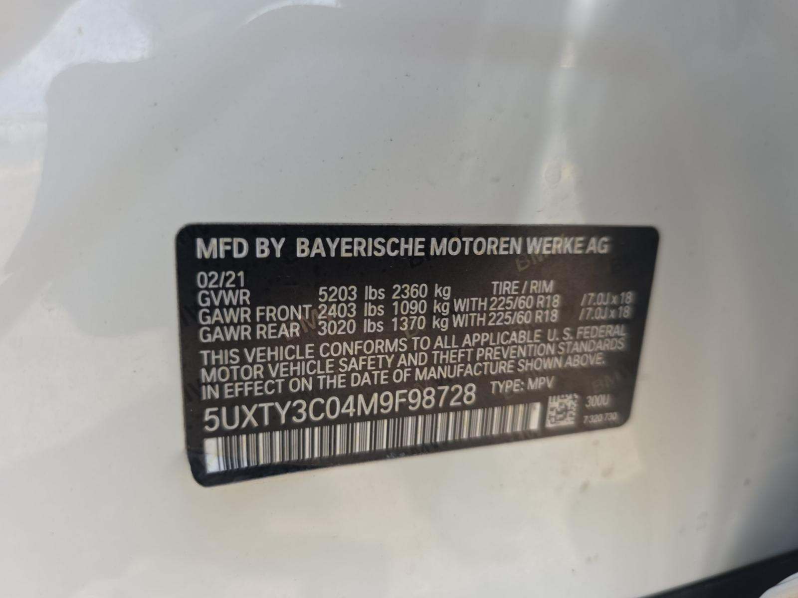 2021 BMW X3 sDrive30i RWD