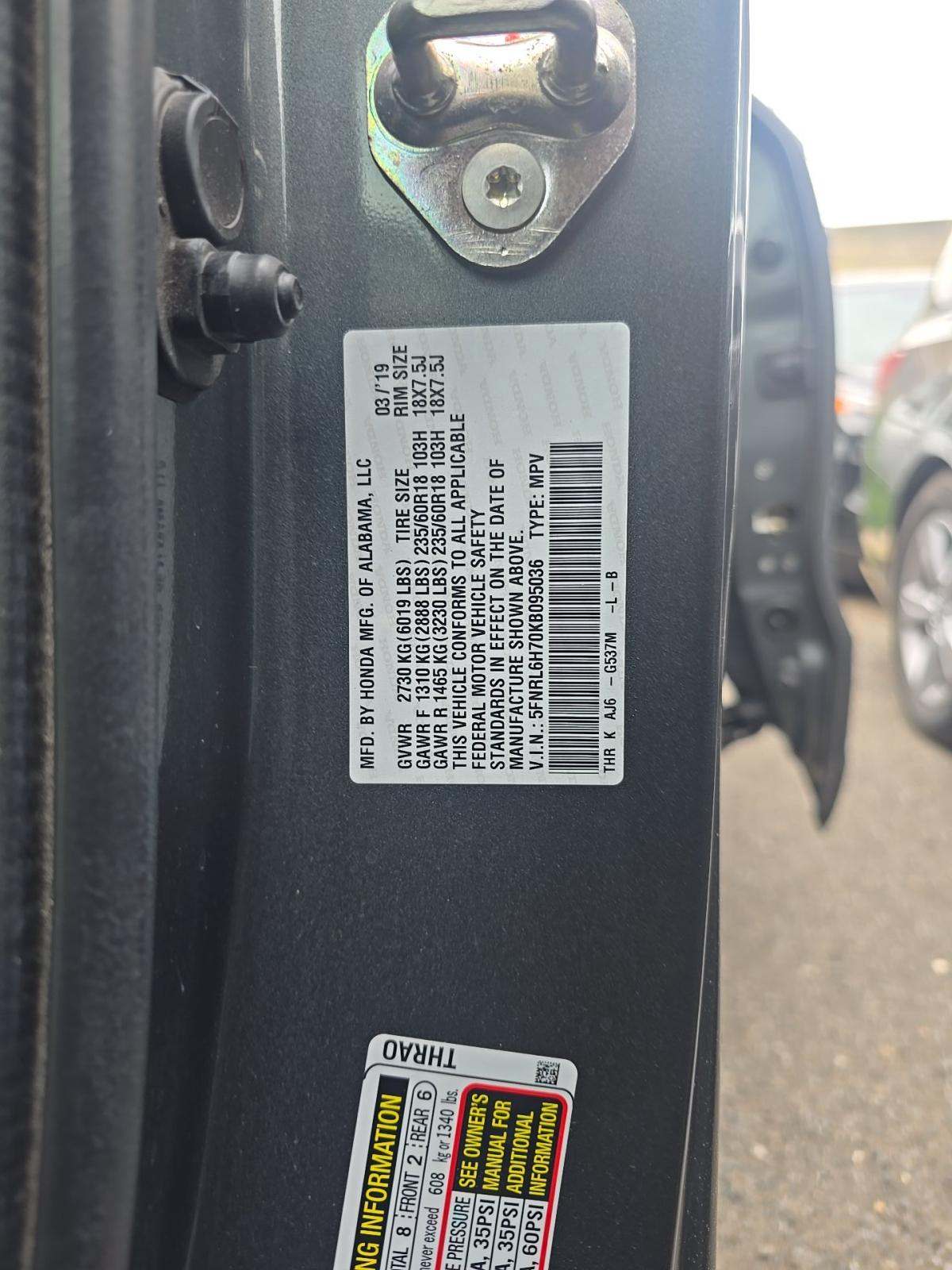 2019 Honda Odyssey EX-L FWD