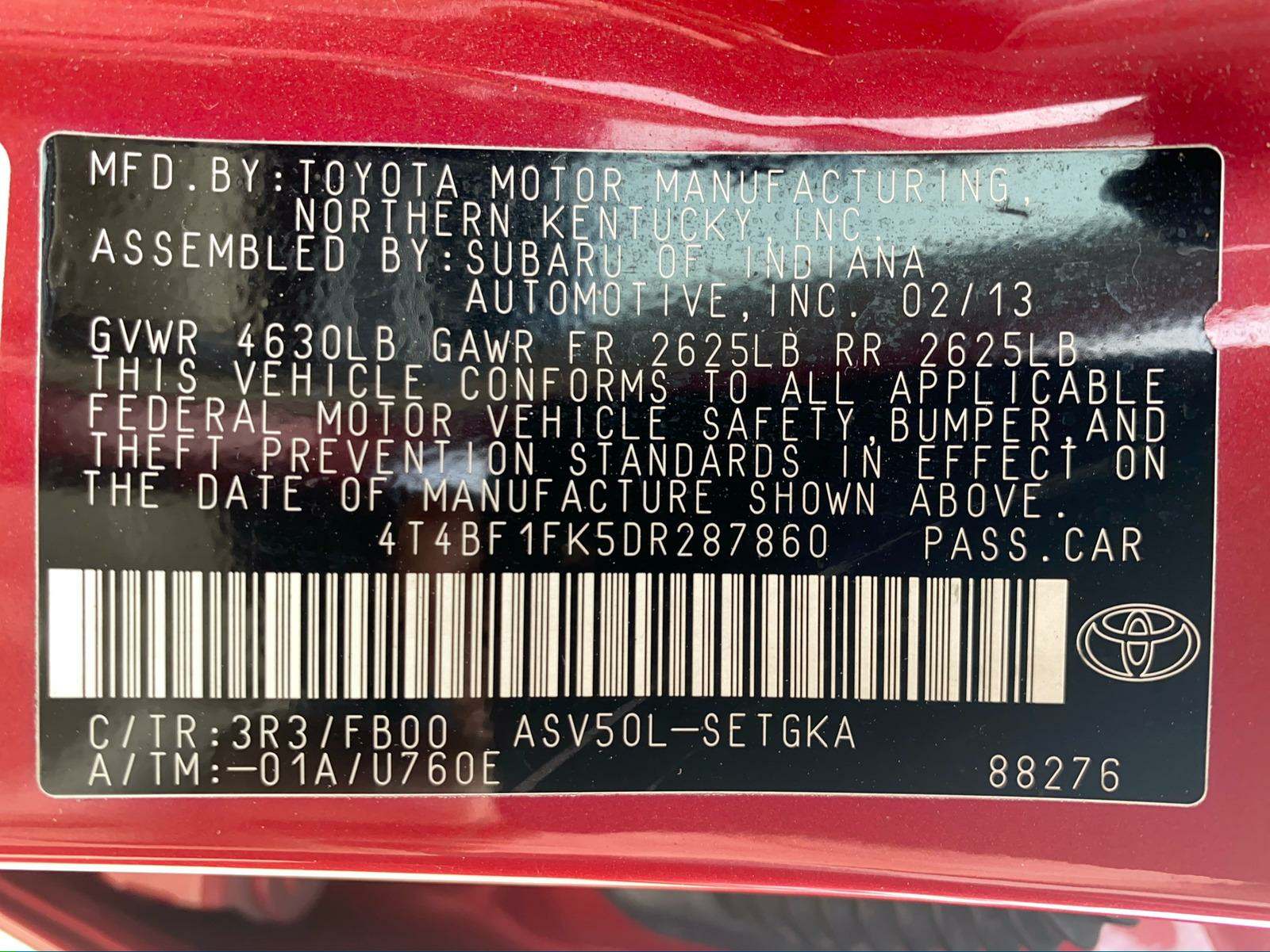 2013 Toyota Camry XLE FWD