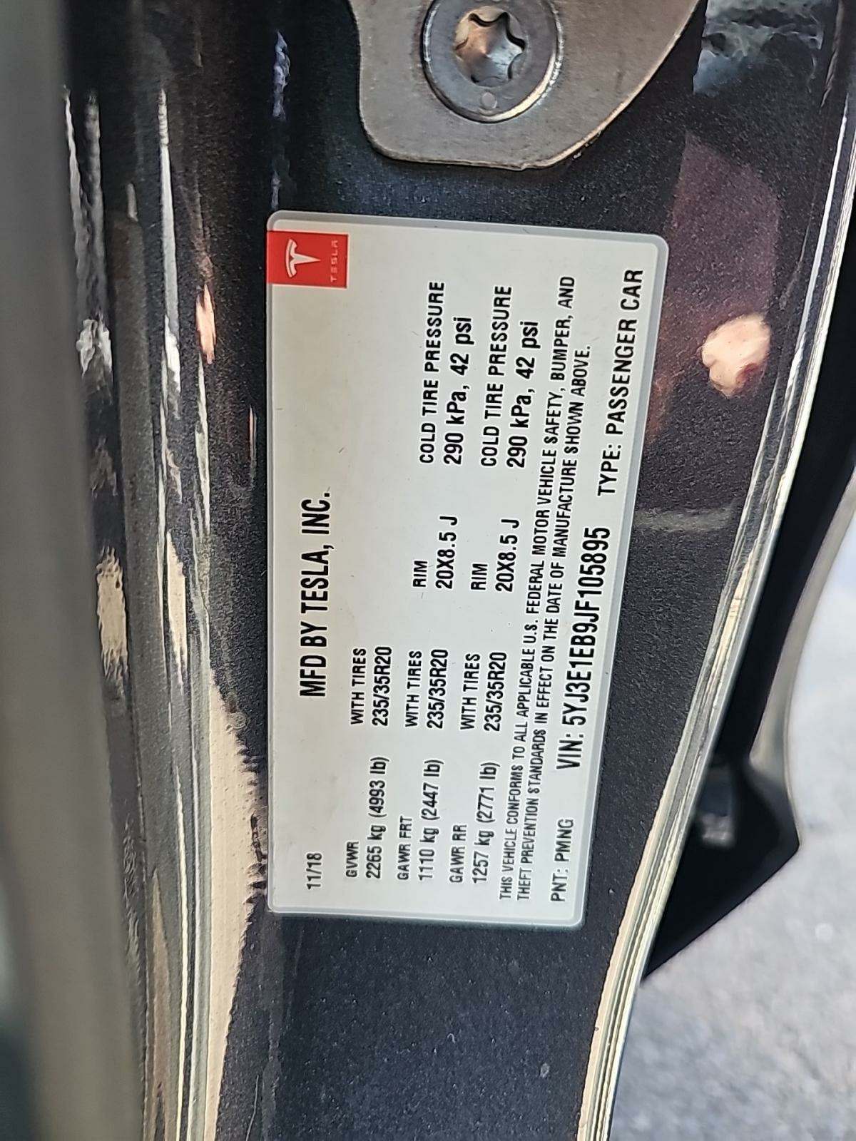 2018 Tesla Model 3 Long Range AWD