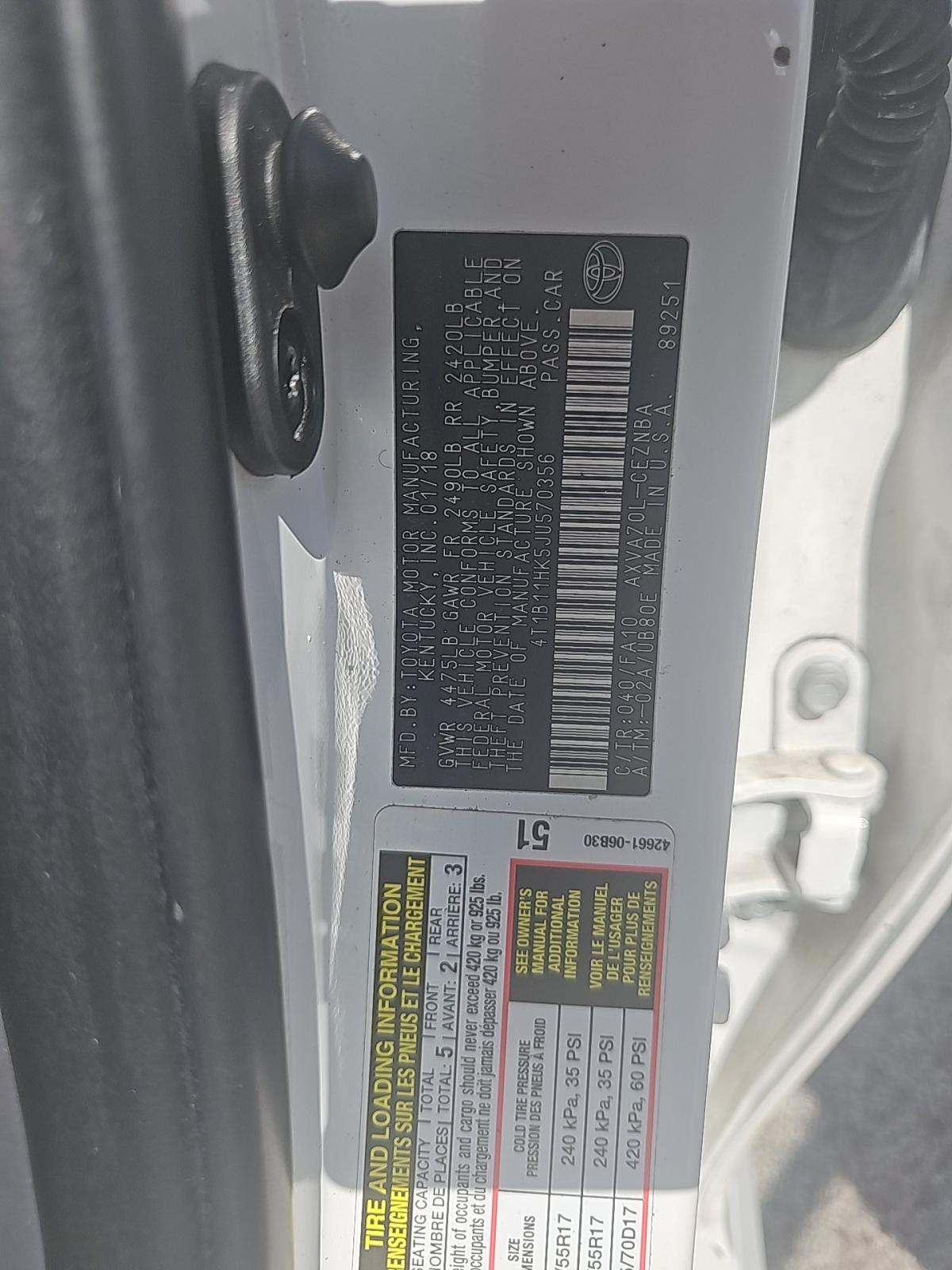 2018 Toyota Camry LE FWD