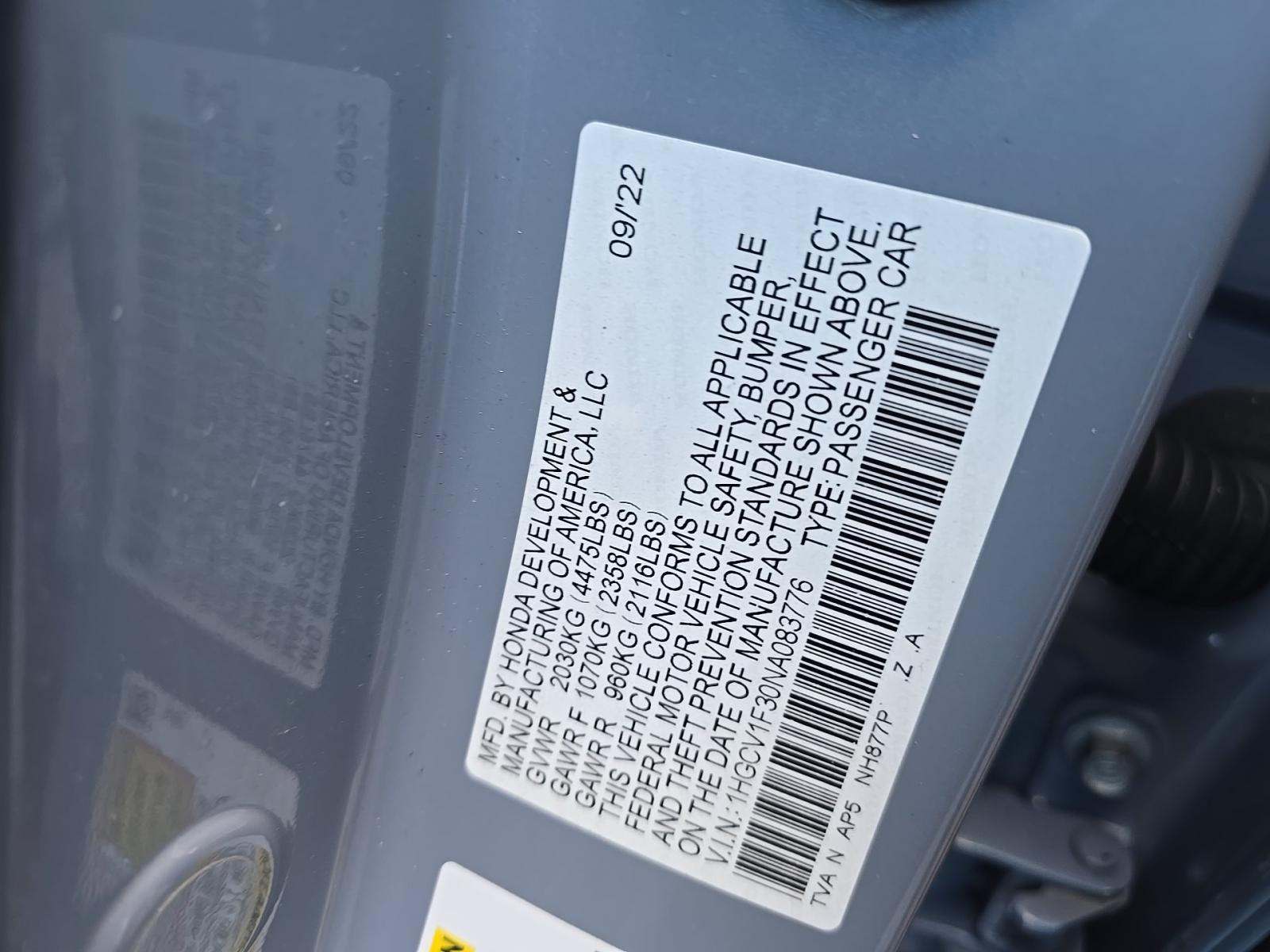 2022 Honda Accord Sport FWD