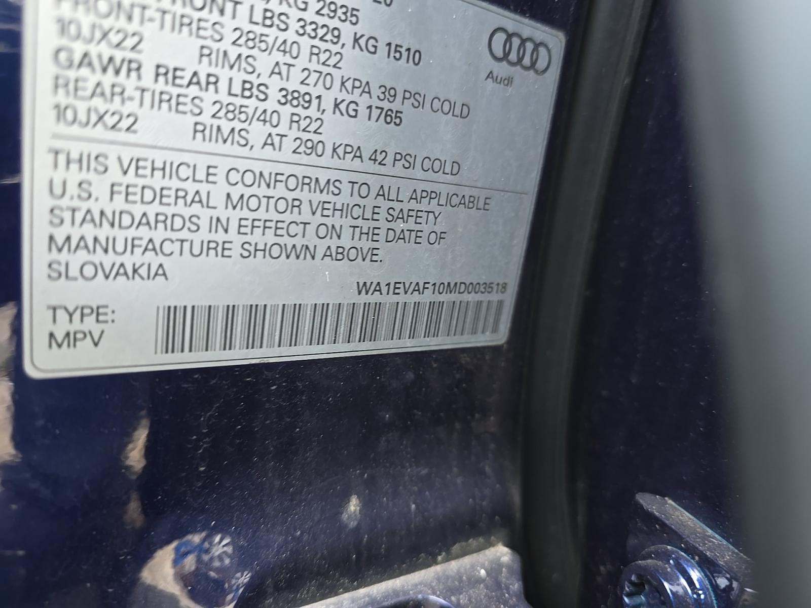 2021 Audi Q8 Premium Plus AWD