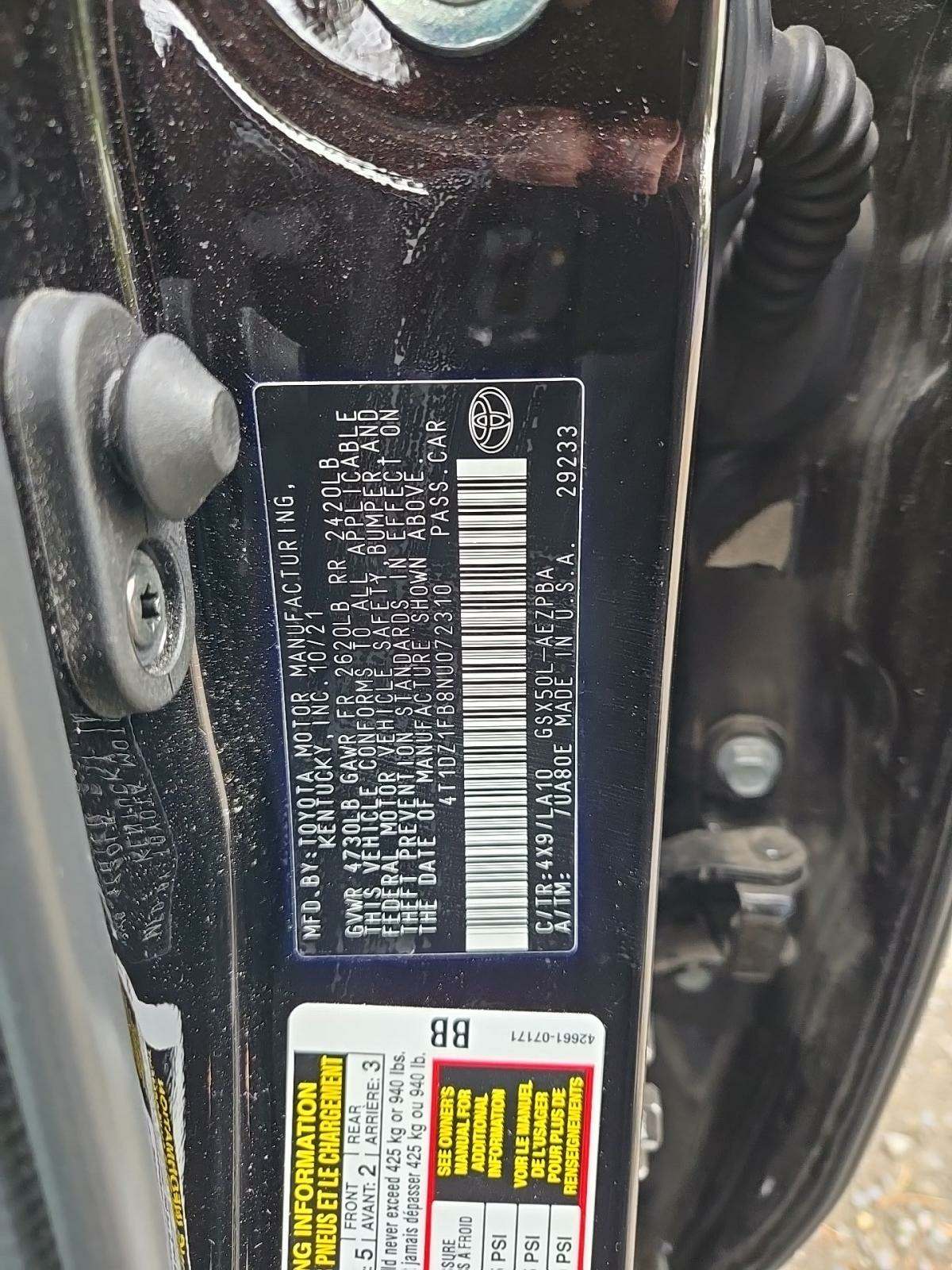 2022 Toyota Avalon Limited FWD