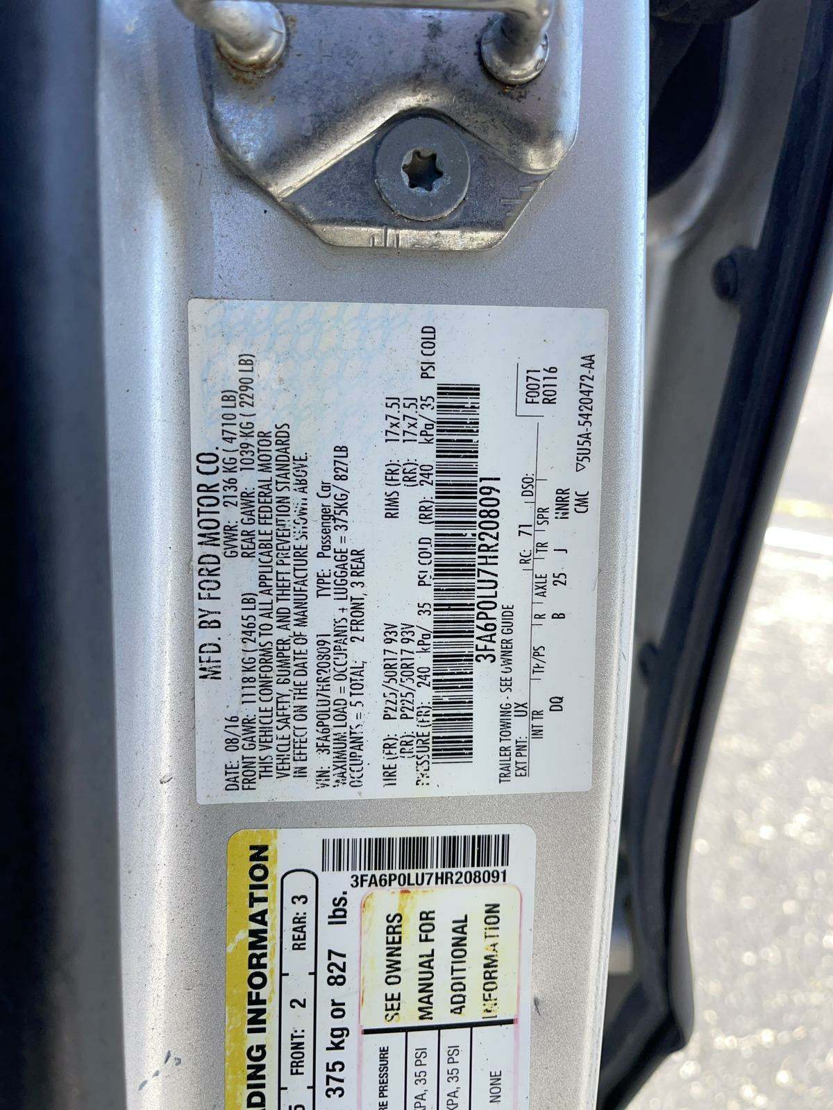 2017 Ford Fusion Hybrid SE FWD