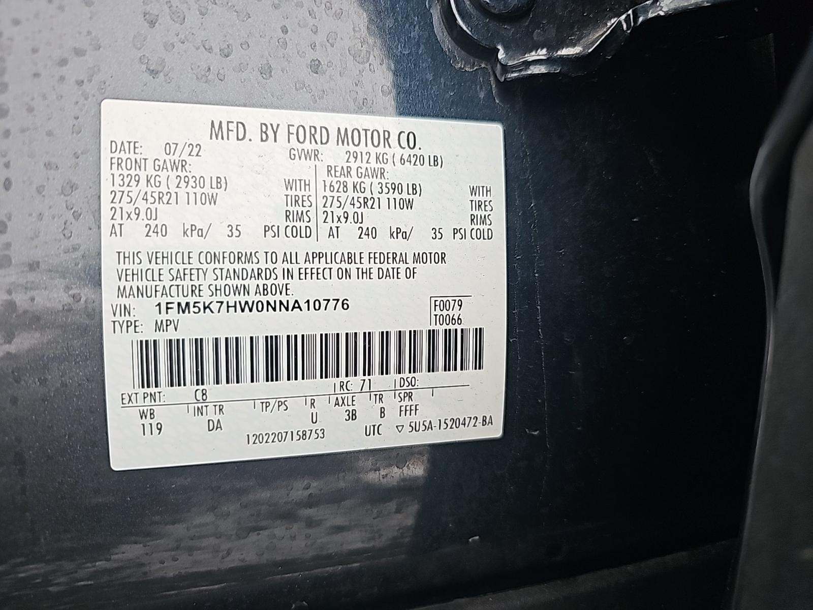 2022 Ford Explorer Hybrid Platinum RWD