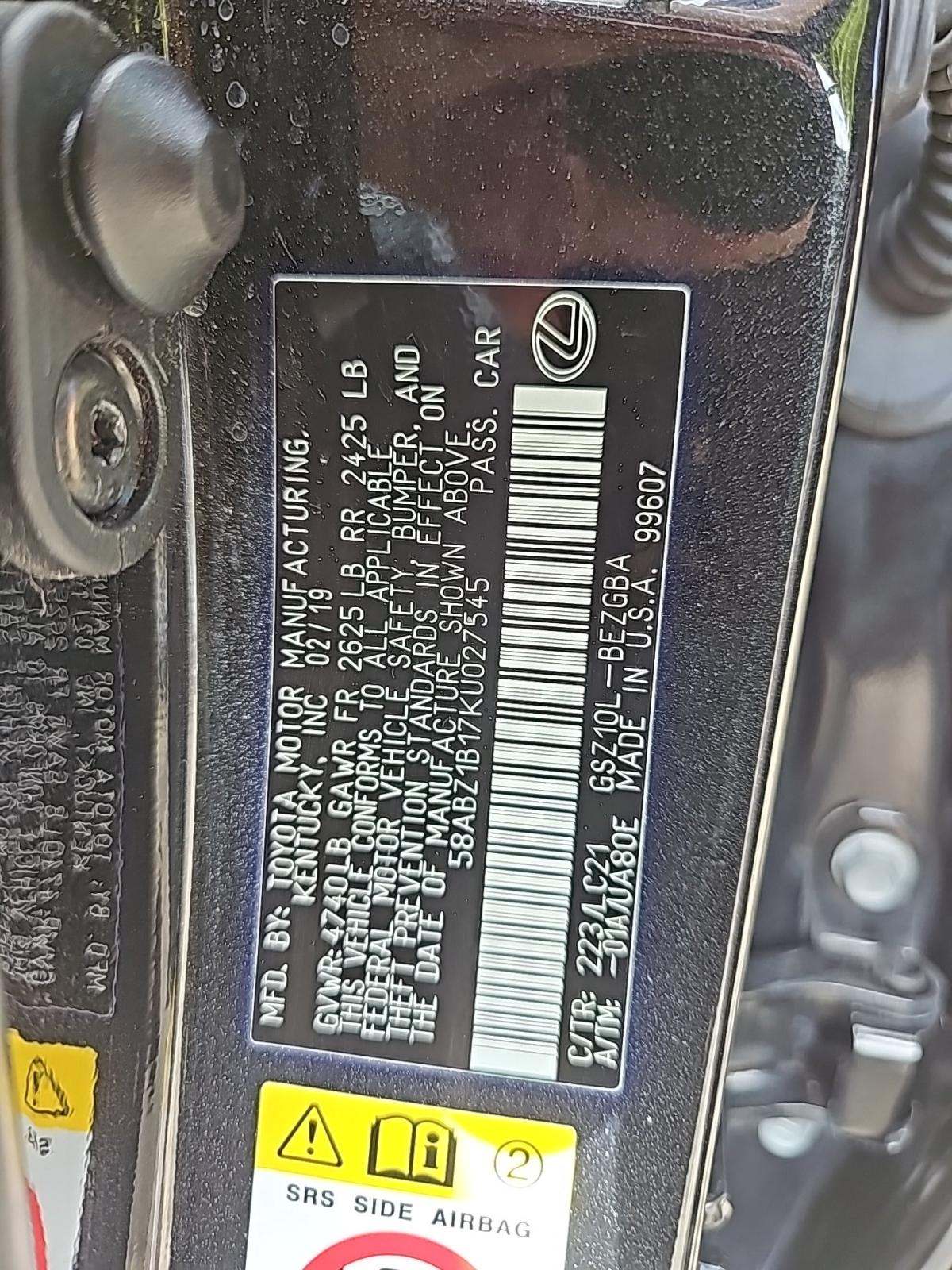 2019 Lexus ES ES 350 Ultra Luxury FWD