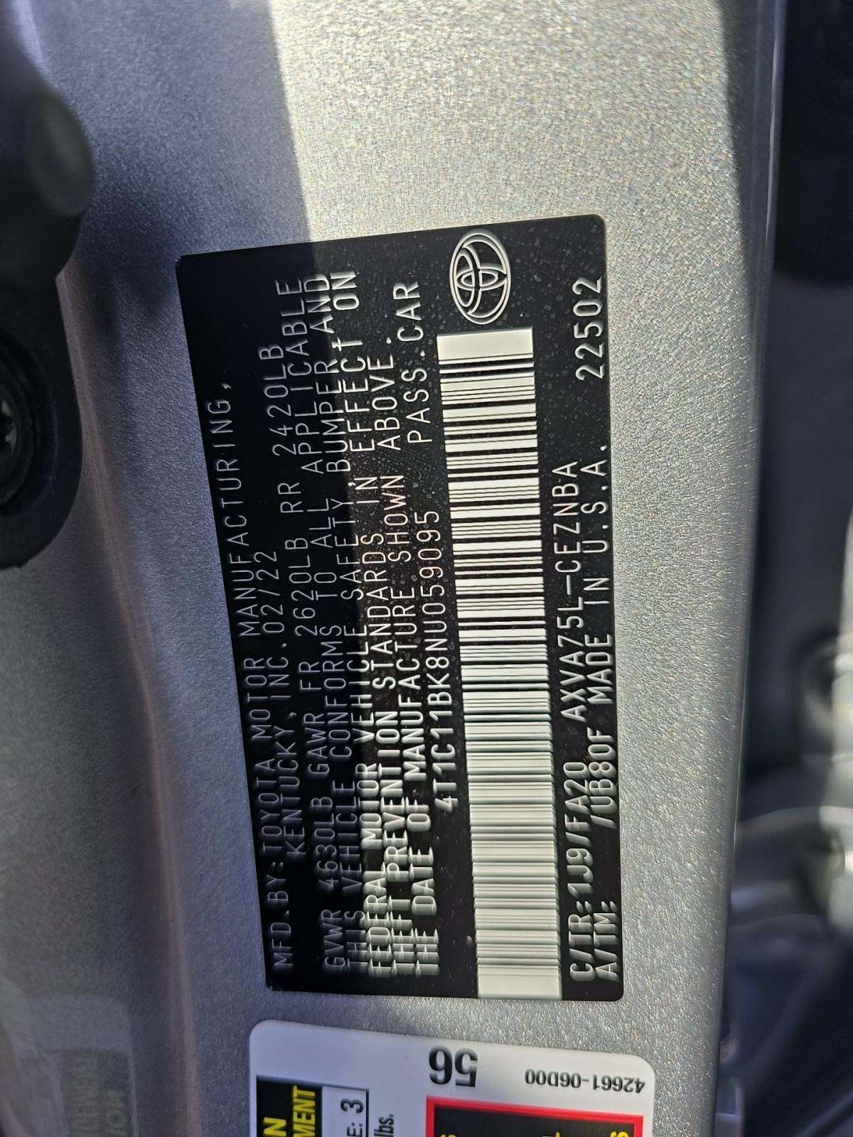 2022 Toyota Camry LE AWD