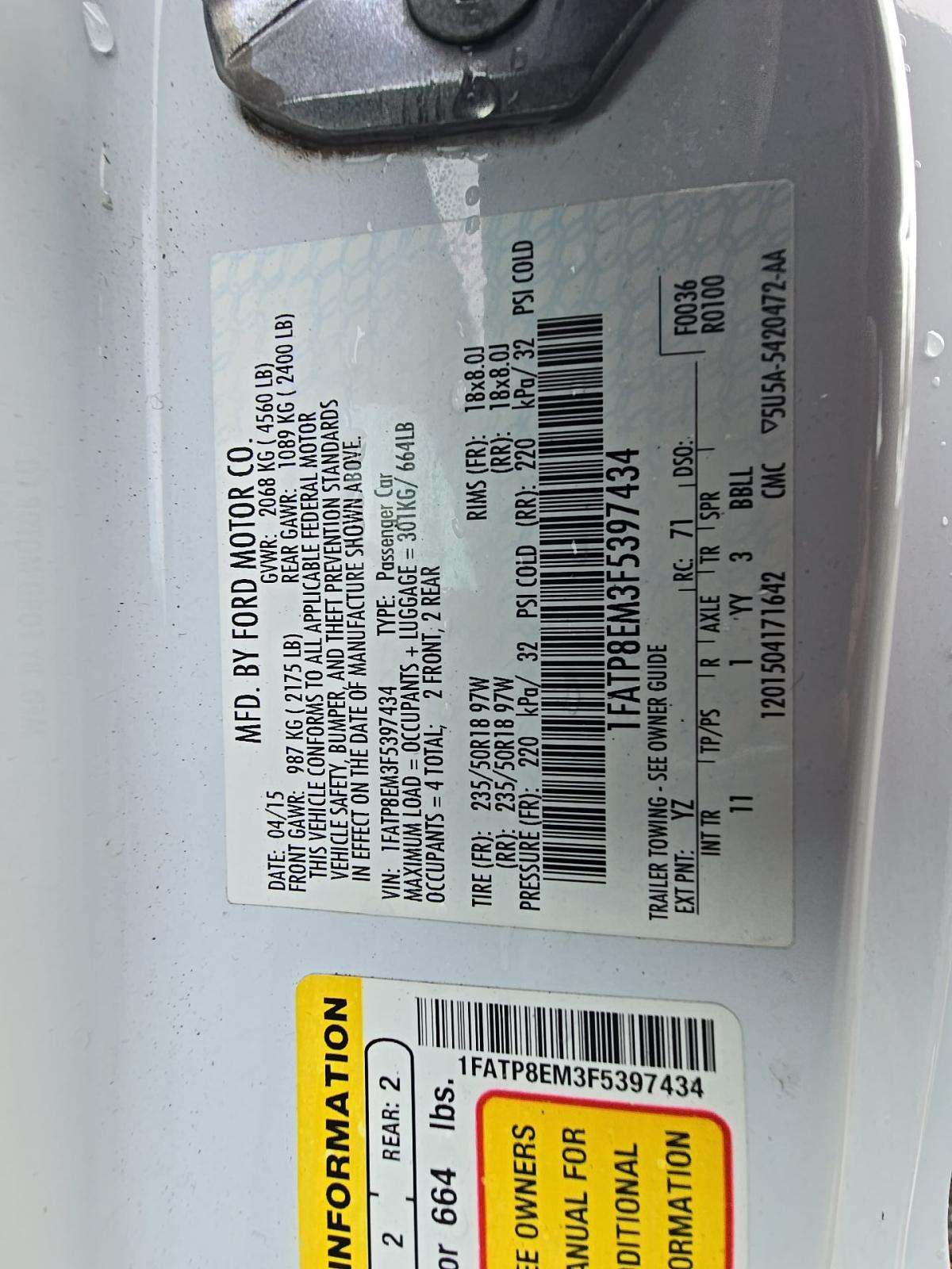 2015 Ford Mustang V6 RWD