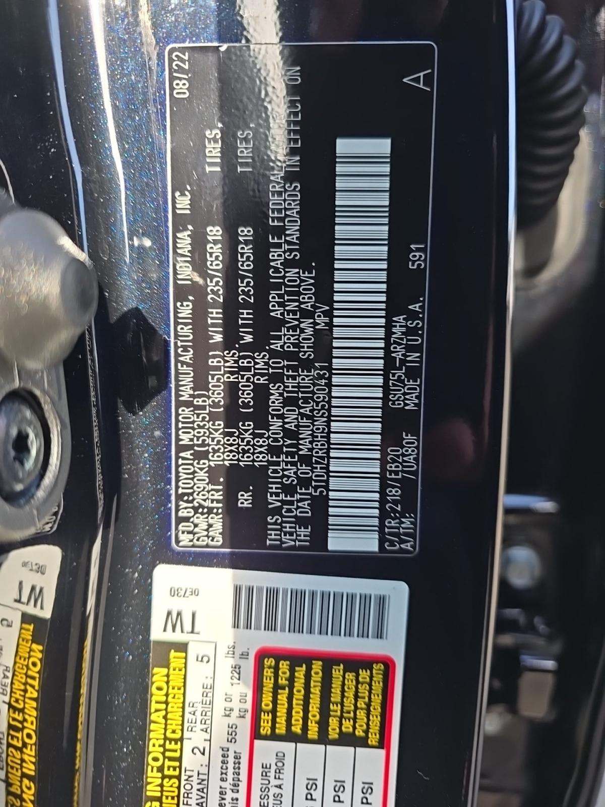 2022 Toyota Highlander XLE AWD