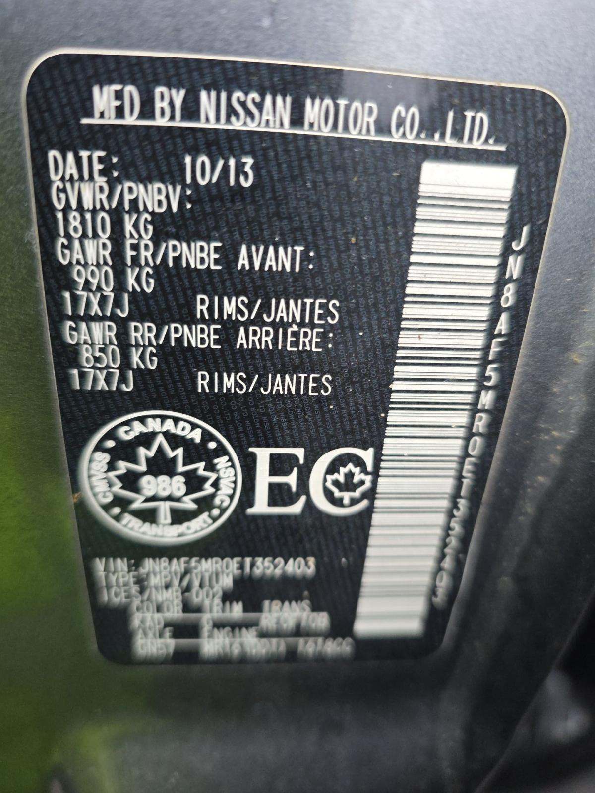 2014 Nissan JUKE SV FWD