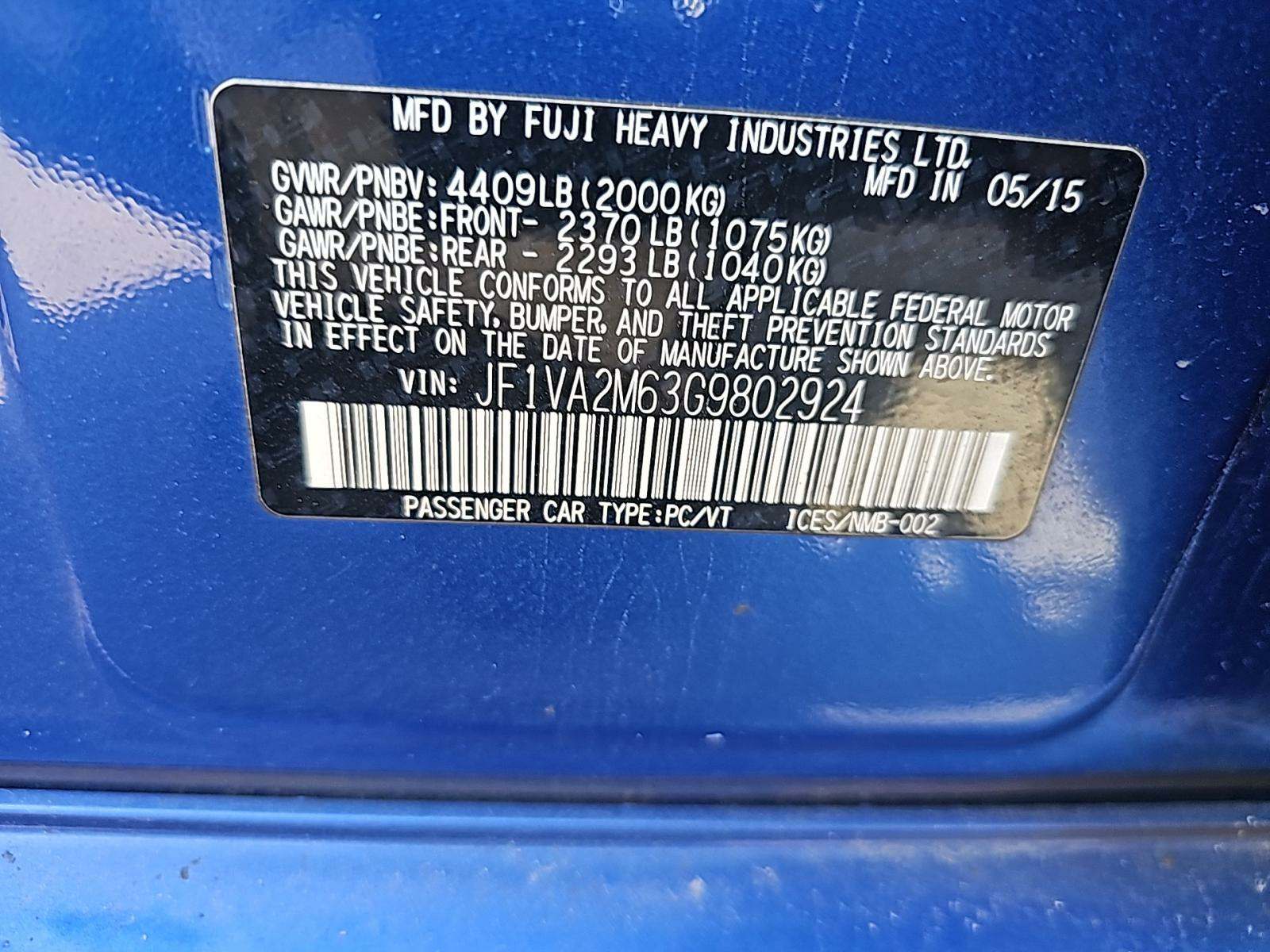 2016 Subaru WRX STi AWD