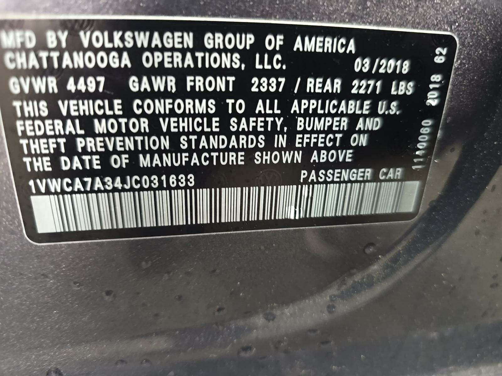 2018 Volkswagen Passat 2.0T SEL Premium FWD