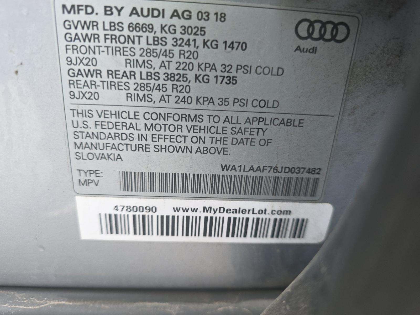 2018 Audi Q7 3.0T Premium Plus AWD