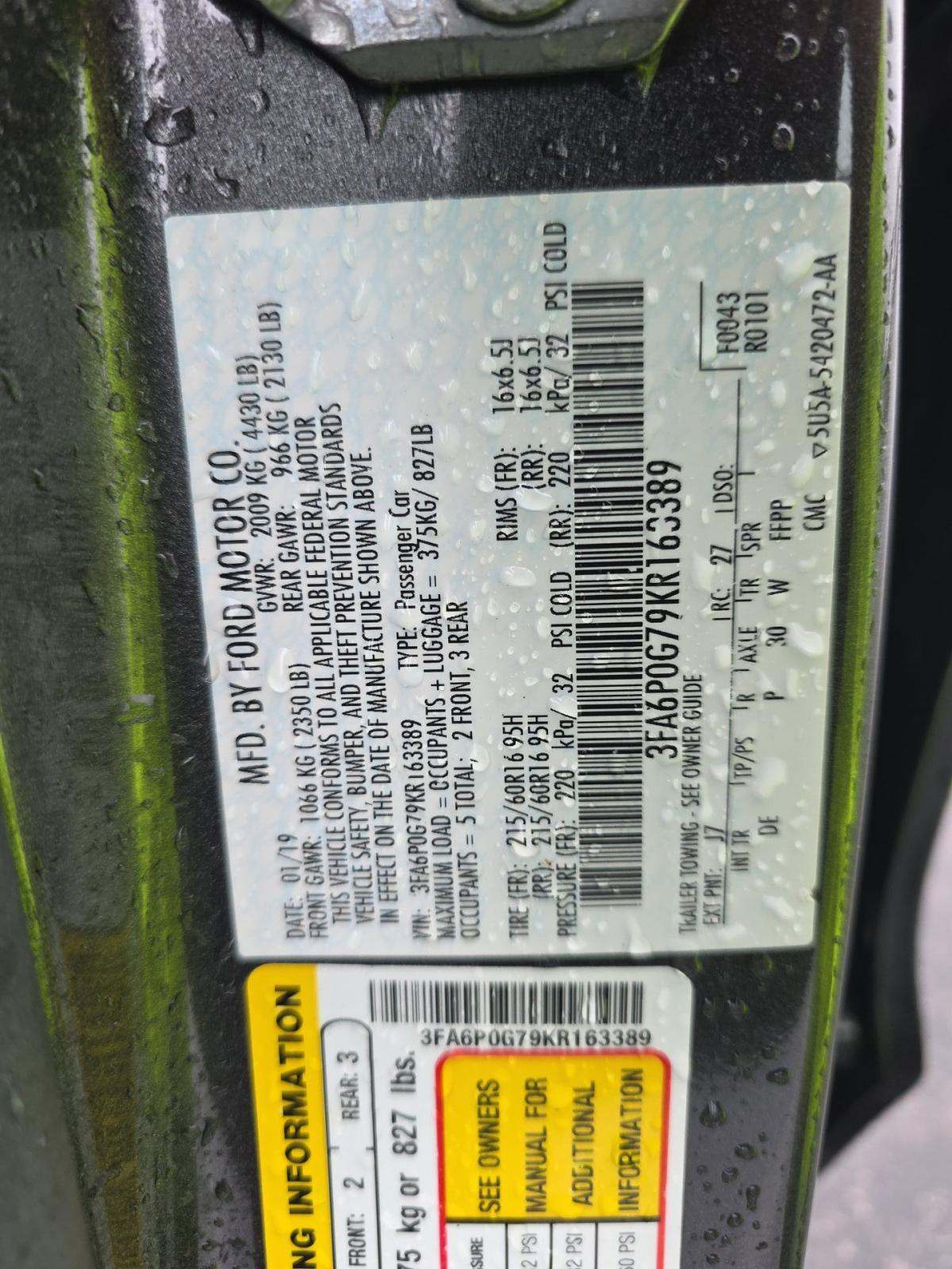 2019 Ford Fusion S FWD