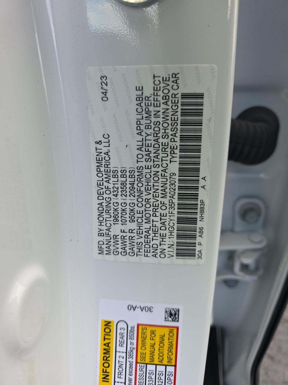 2023 Honda Accord EX FWD