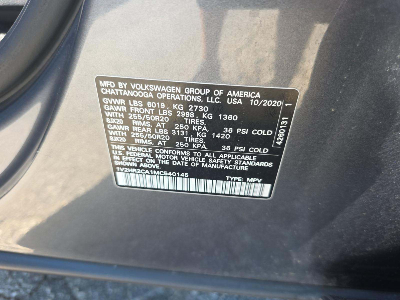 2021 Volkswagen Atlas 3.6L SE AWD