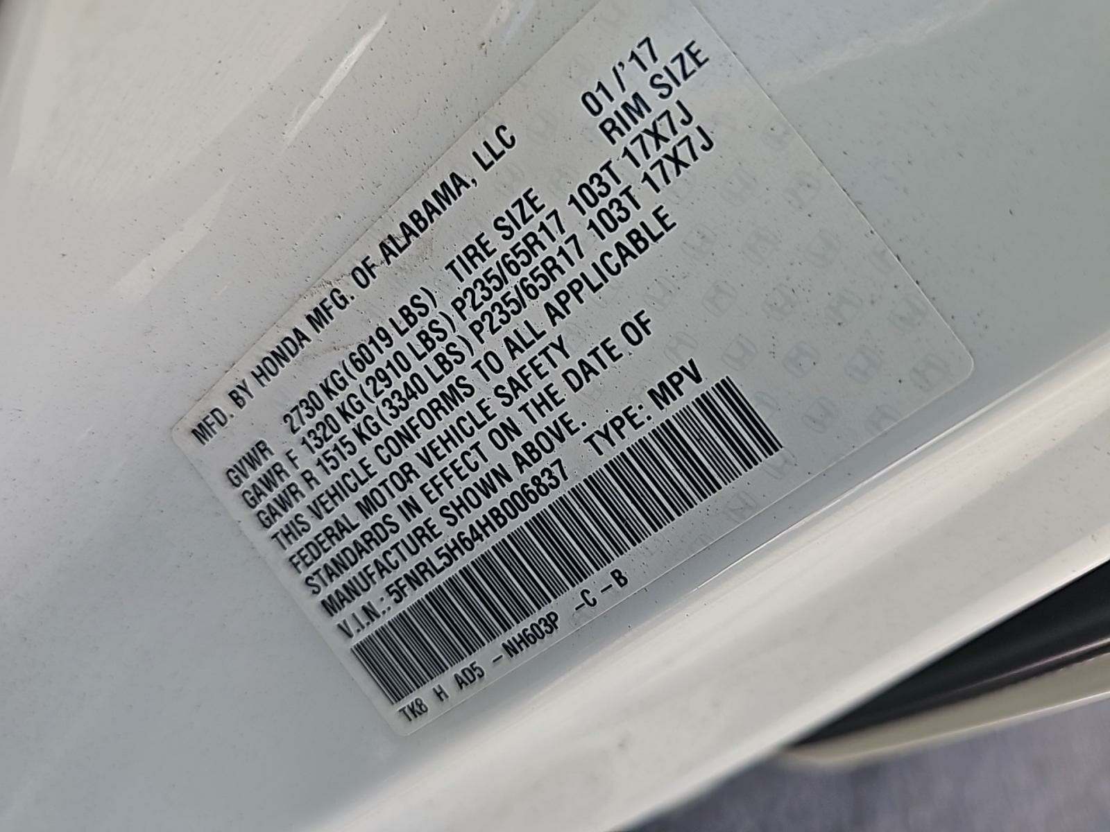 2017 Honda Odyssey EX-L FWD