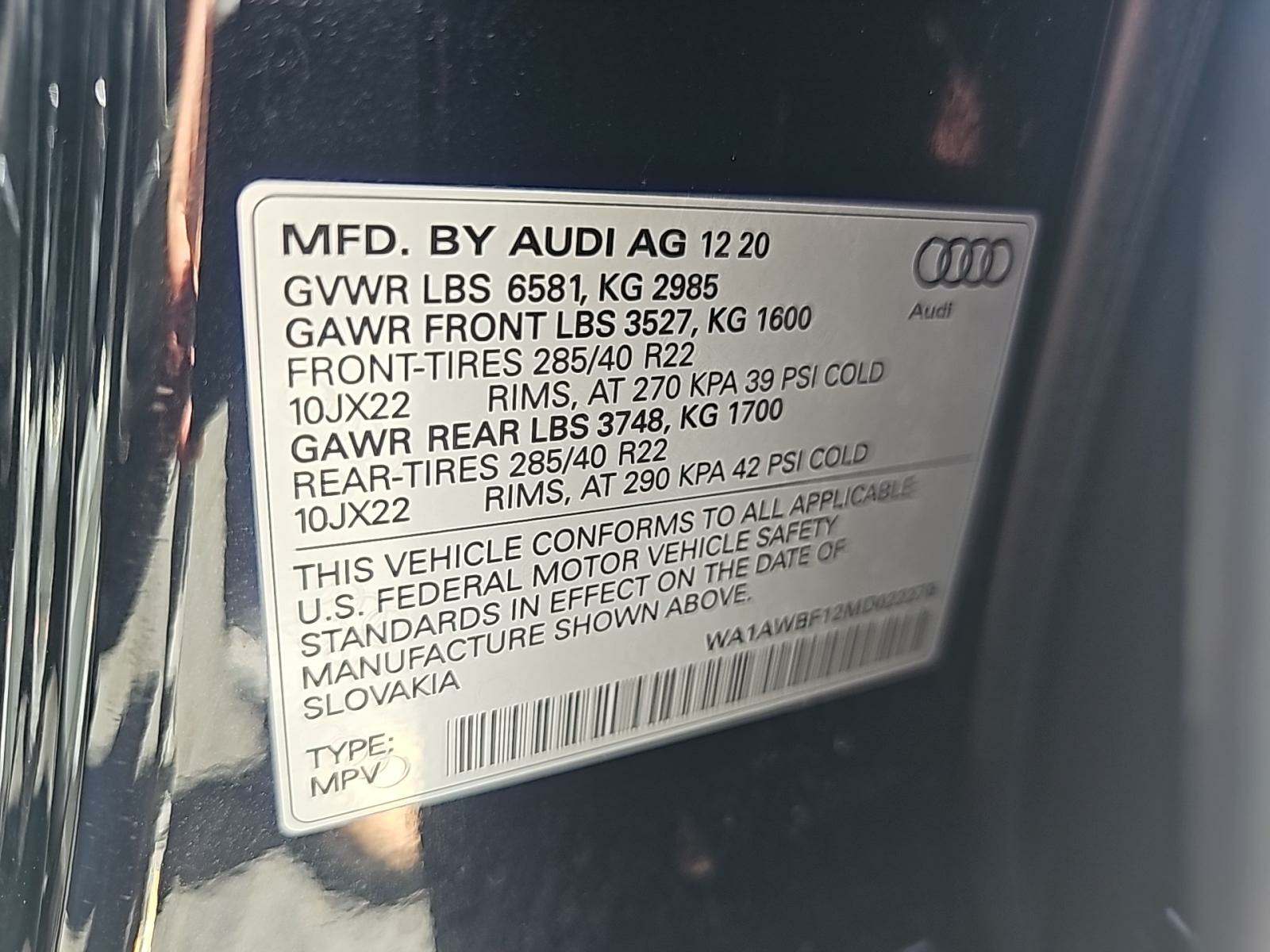 2021 Audi SQ8 Premium Plus AWD