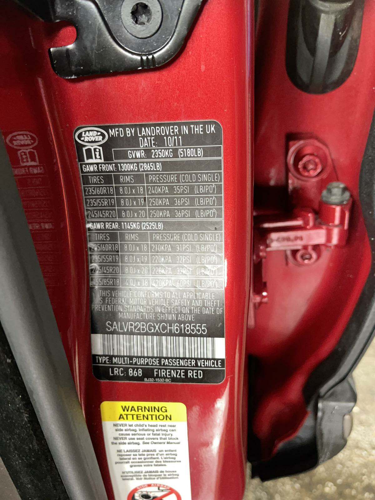 2012 Land Rover Range Rover Evoque Pure Premium AWD