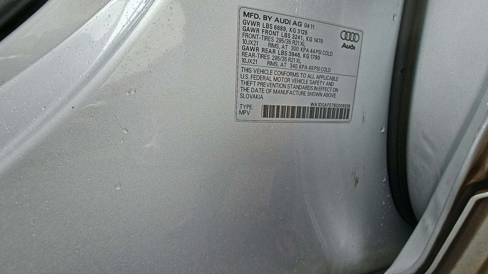 2011 Audi Q7 3.0T S line Prestige AWD