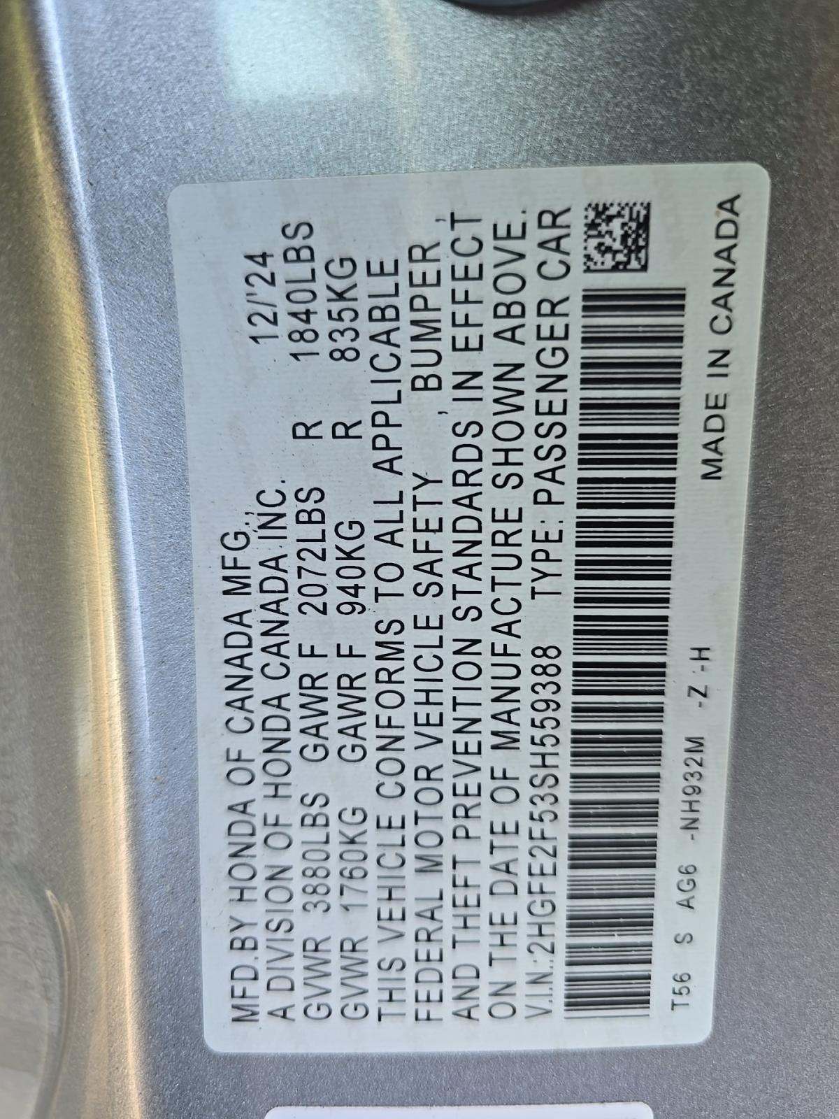 2025 Honda Civic Sport FWD