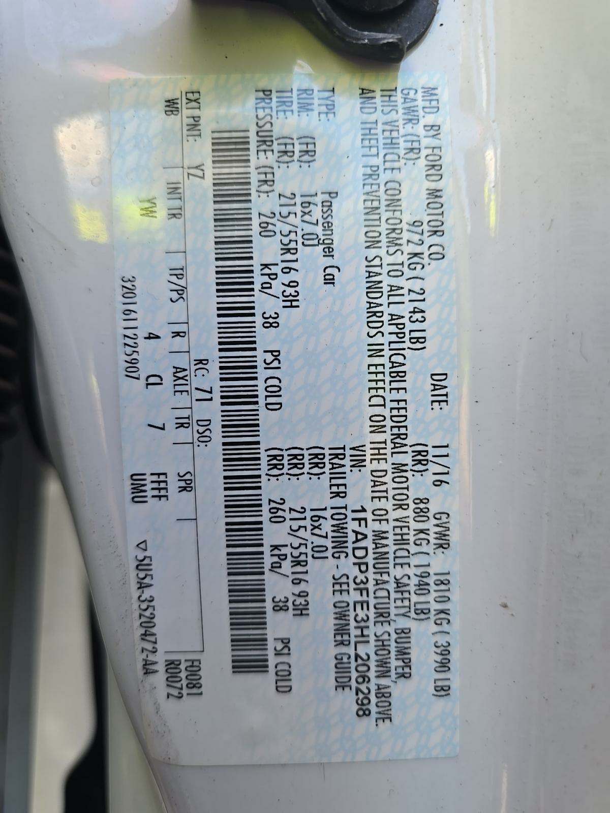 2017 Ford Focus SE FWD