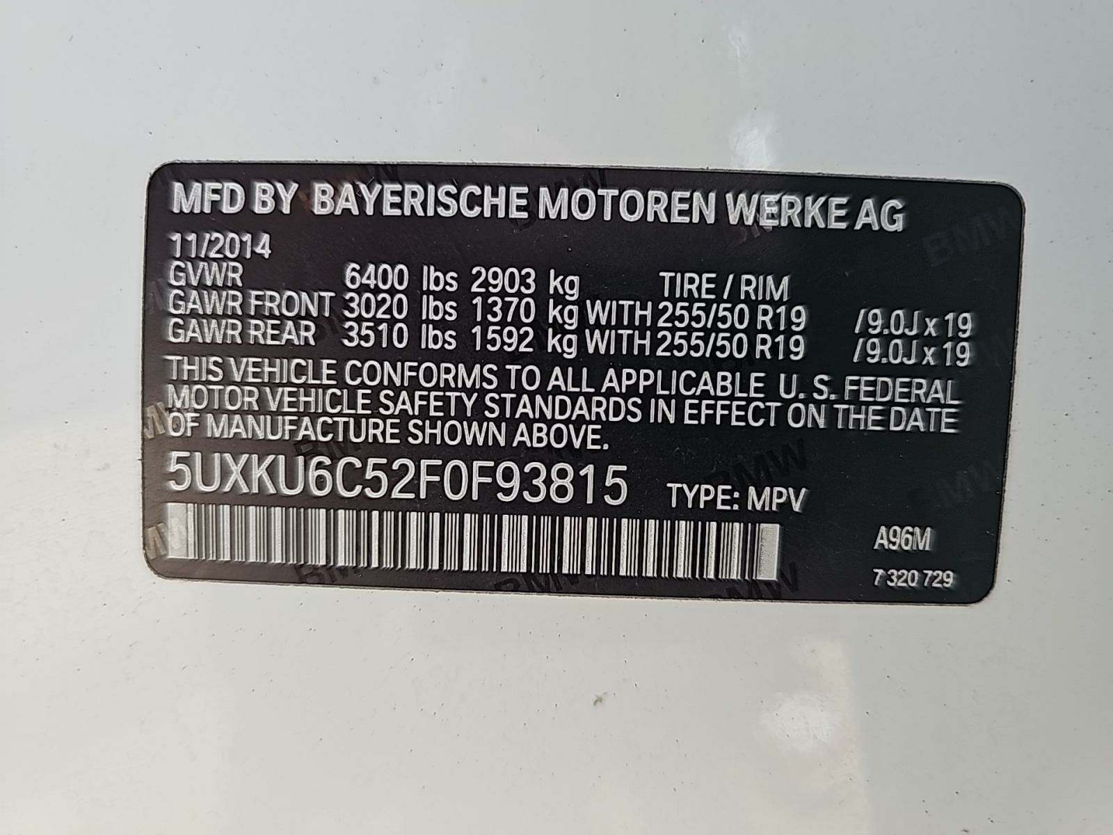 2015 BMW X6 xDrive50i AWD