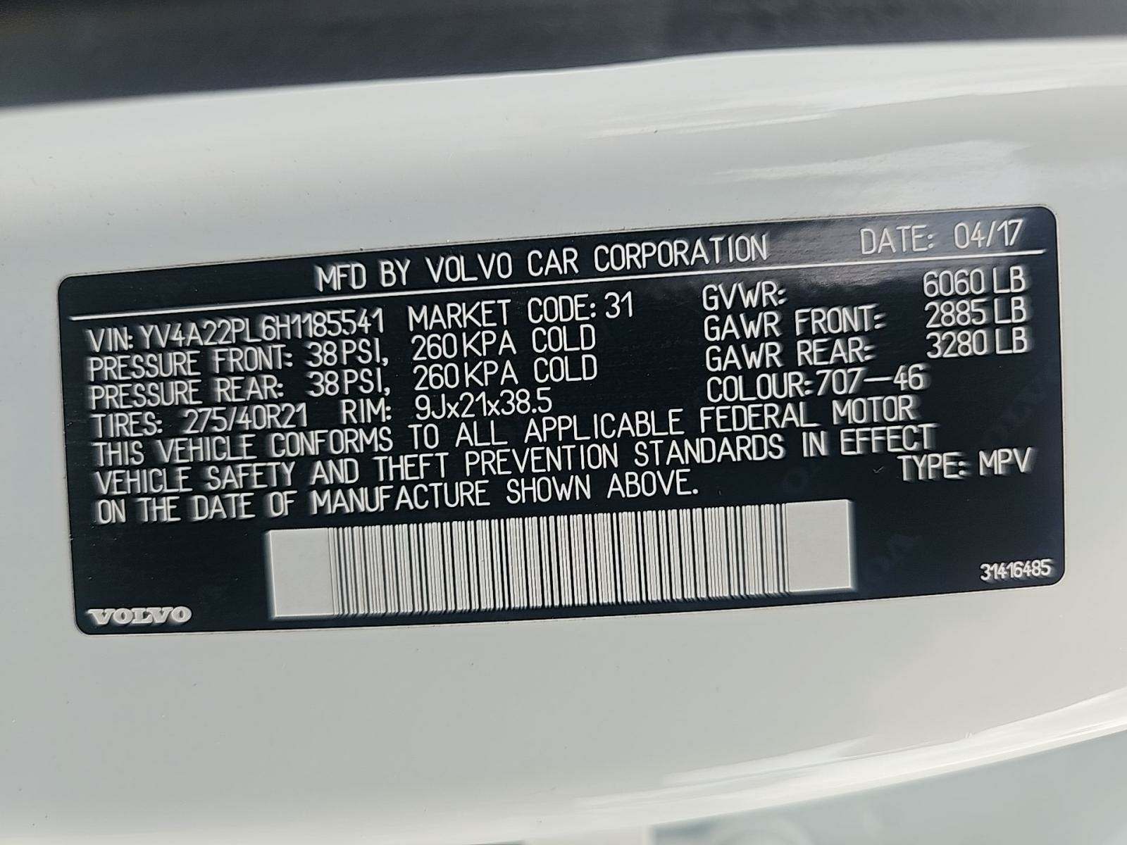 2017 Volvo XC90 T6 Inscription AWD