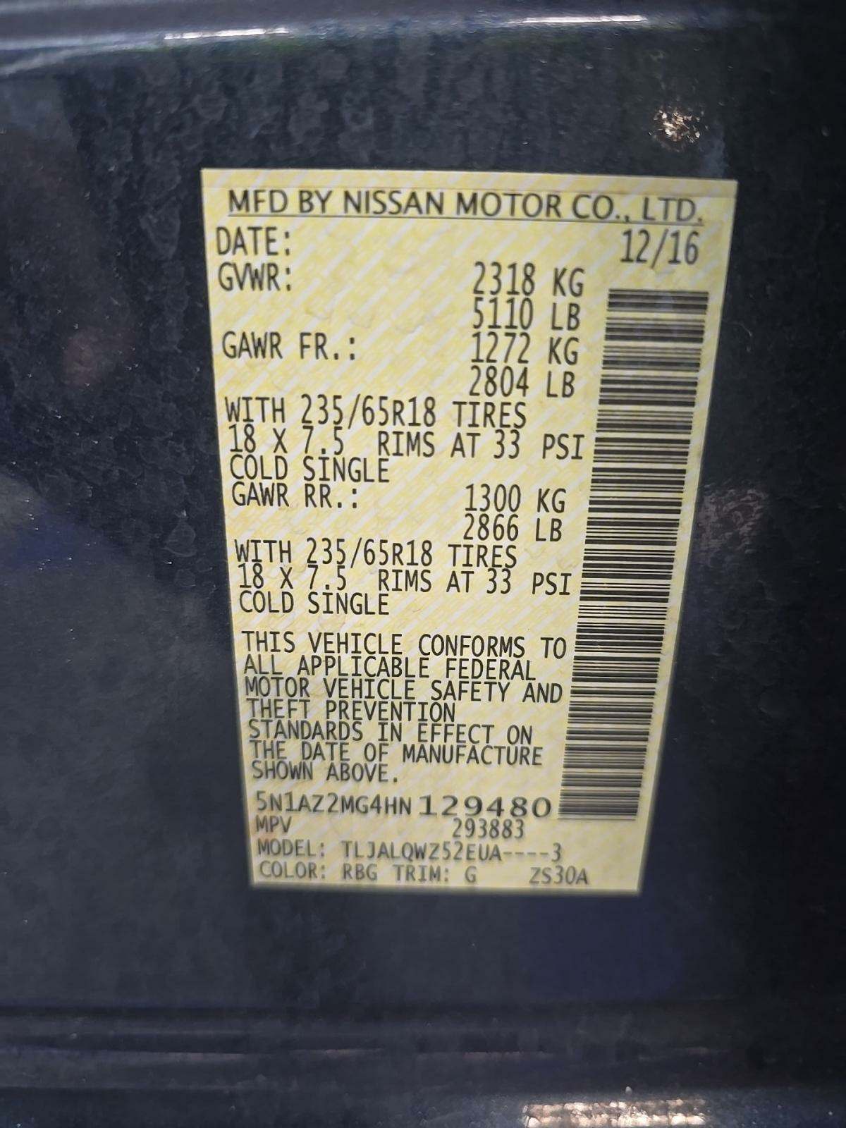 2017 Nissan Murano SV FWD