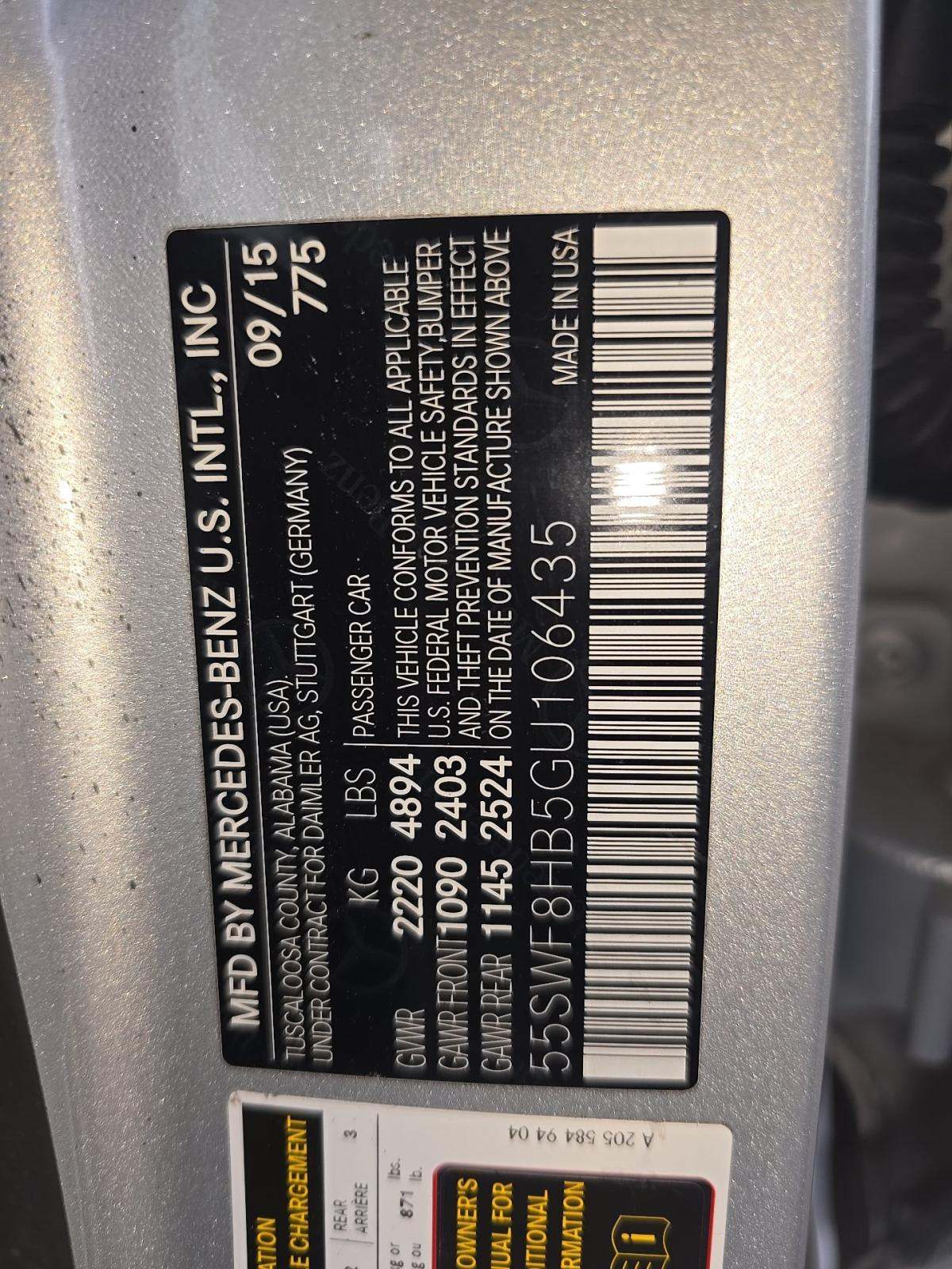 2016 Mercedes-Benz C-Class AMG C 63 S RWD