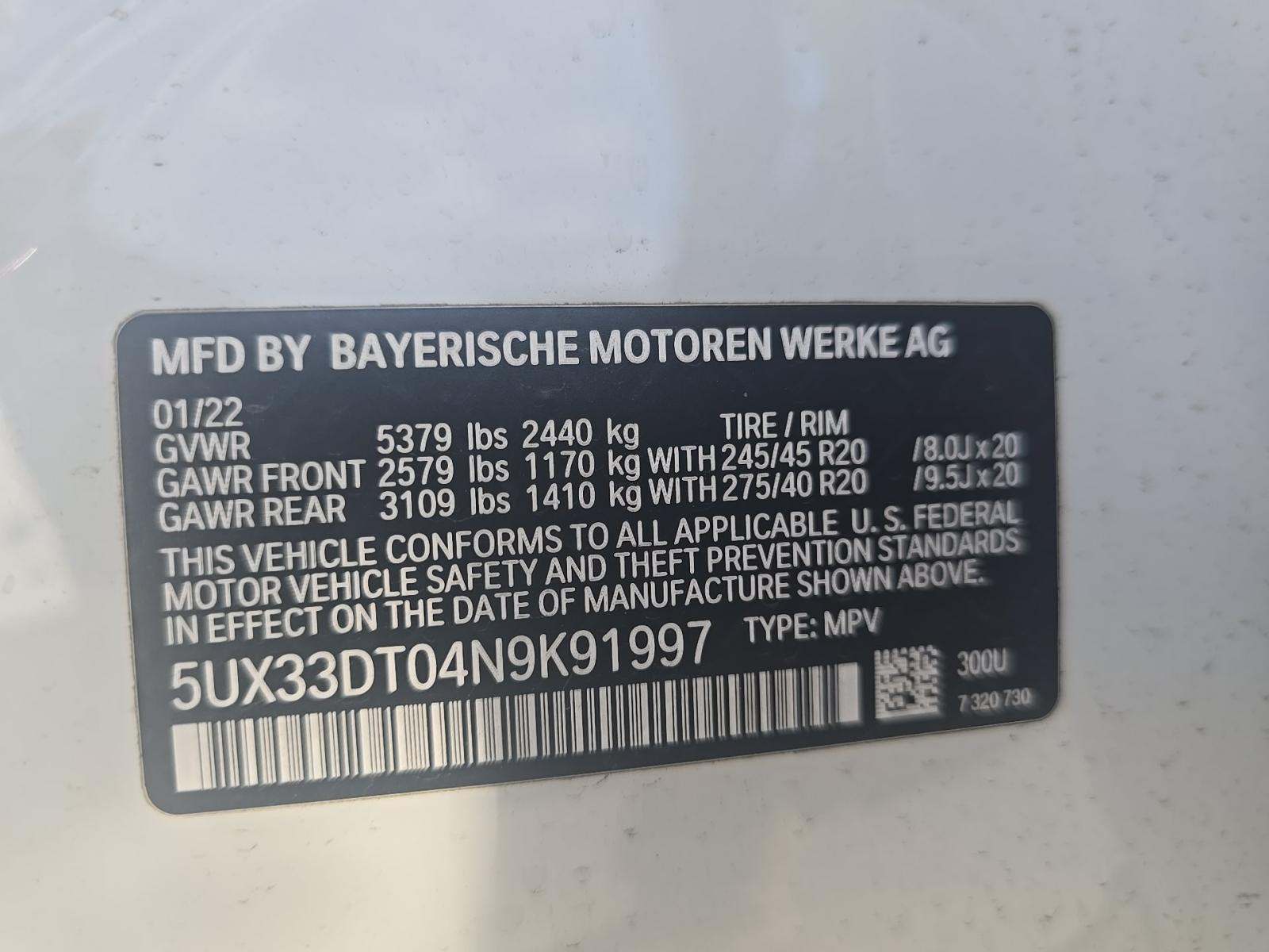 2022 BMW X4 xDrive30i AWD