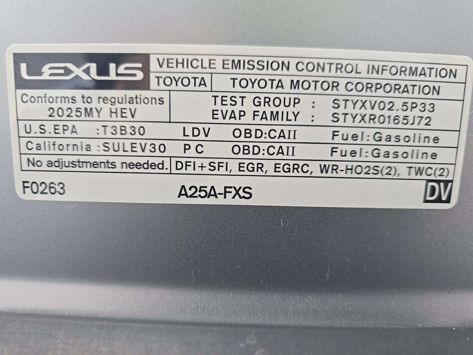 2025 Lexus ES ES 300h FWD
