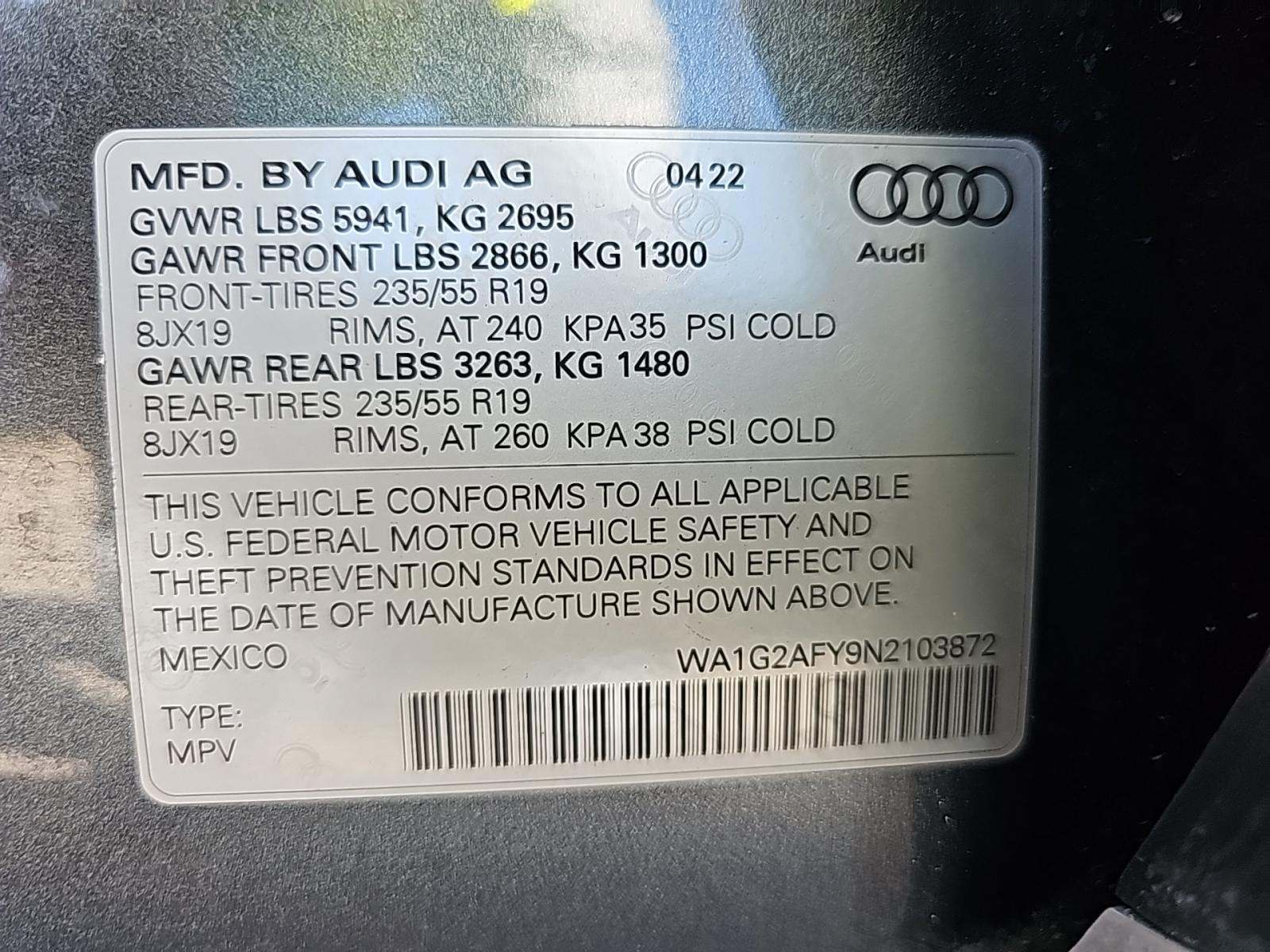 2022 Audi Q5 e Plug-In Hybrid S line Premium AWD